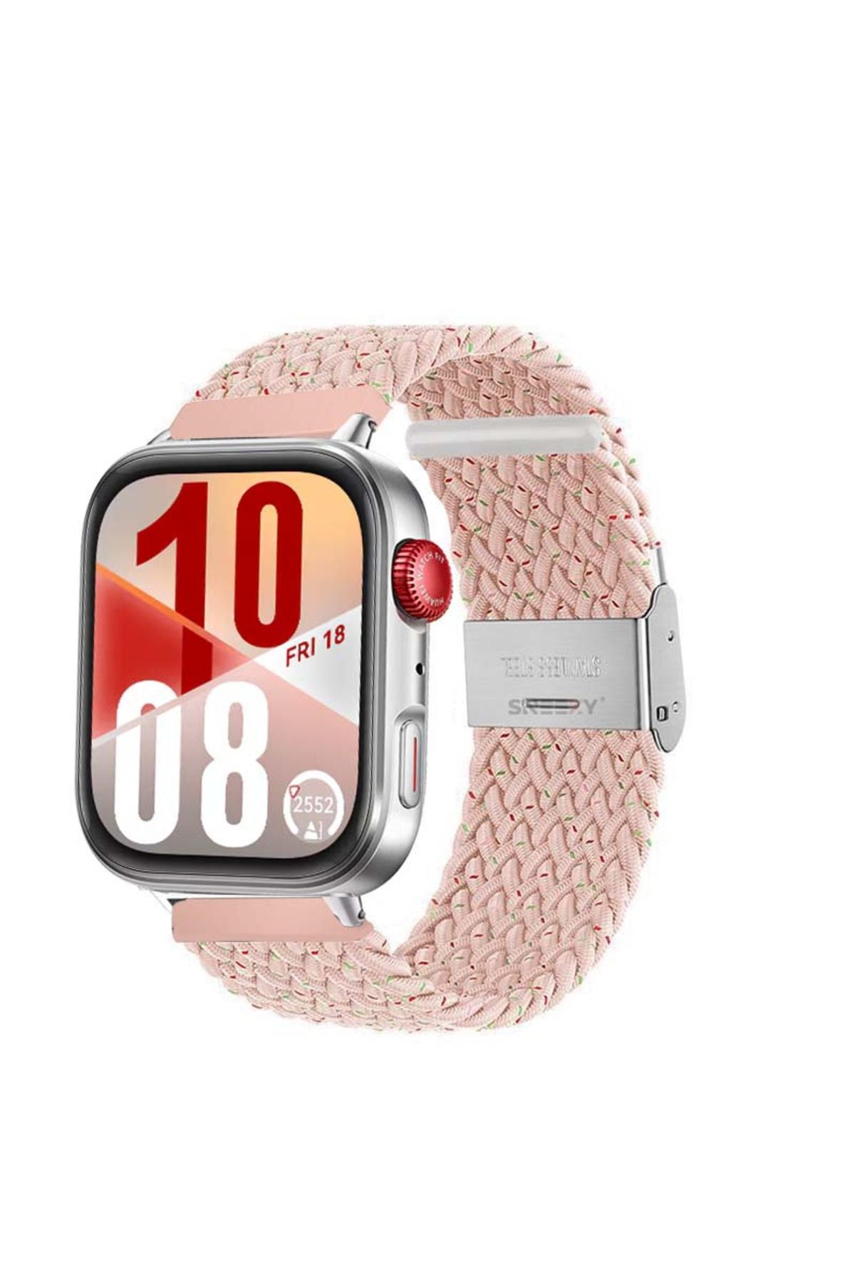 Sneezy Huawei Watch Fit 4 Fit 4 Pro İle Uyumlu Metal Klipsli Solo Fiberlink Yumuşak Kumaş Örgü Kordon