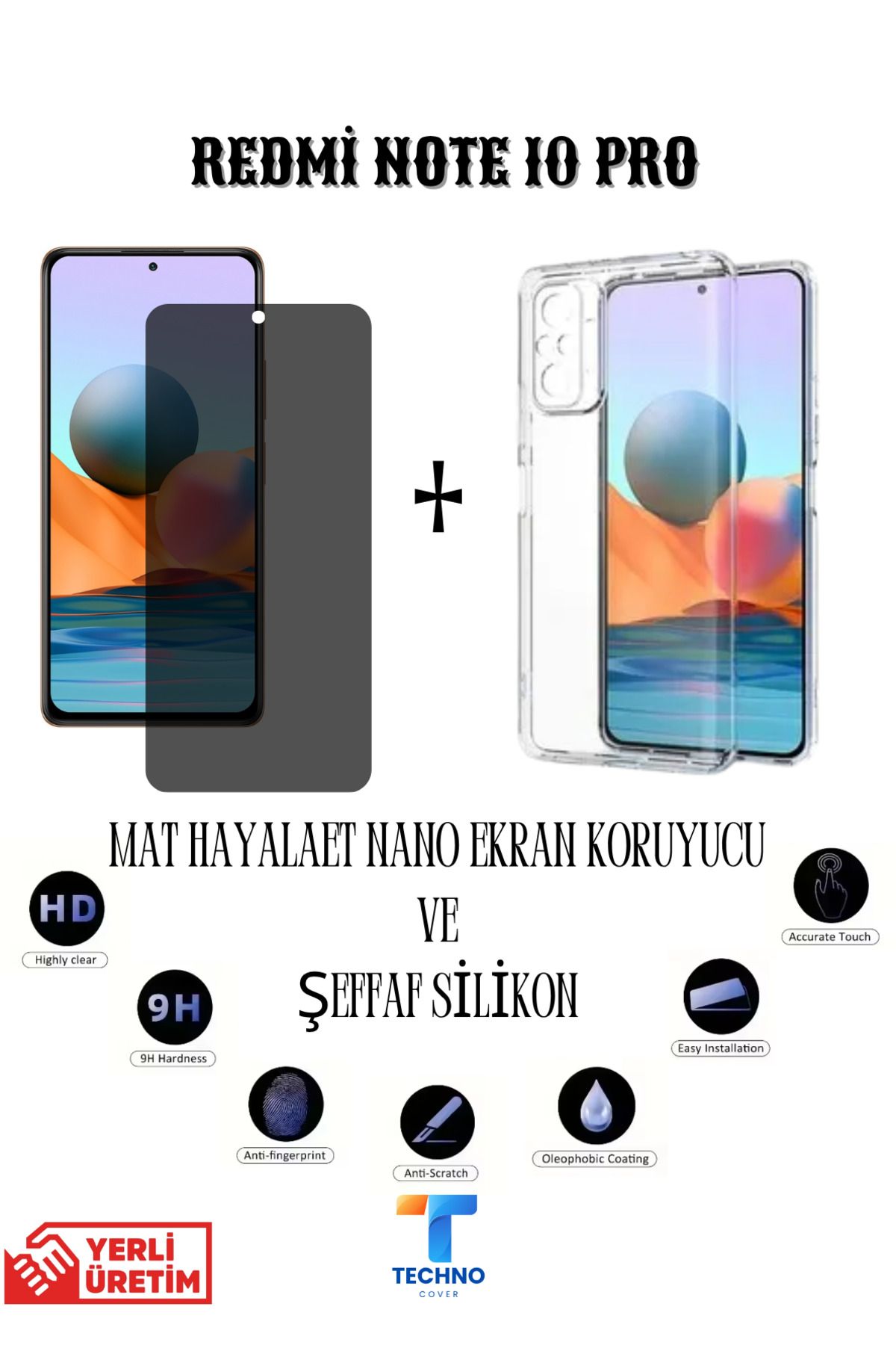 foxpower Redmi Note 10 Pro Mat Hayalet Nano Ekran Koruyucu Ve Şeffaf Kılıf 2li Avantajlı Paket