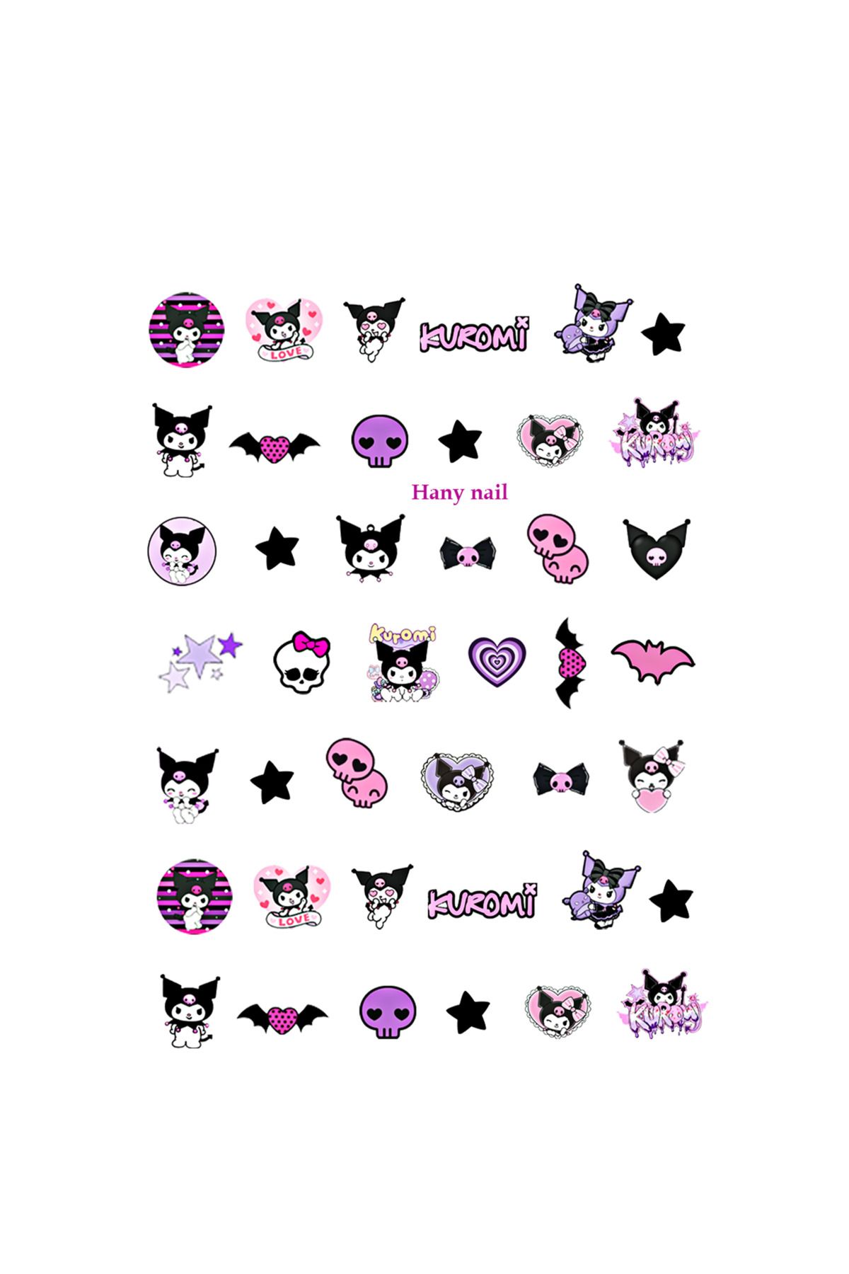 Hnyii KUROMİ SU TRANSFER STİCKER/DÖVME TIRNAK SÜSLEME PROTEZ TIRNAK NAİL ART