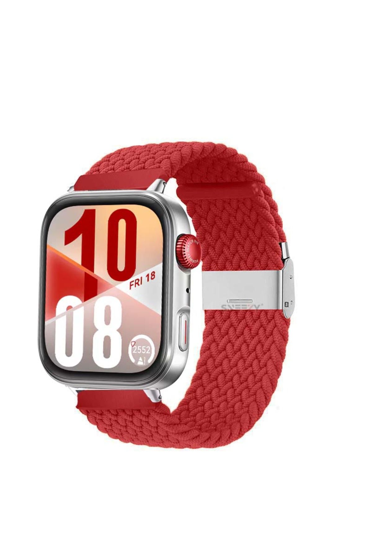 Sneezy Huawei Watch Fit 4 Fit 4 Pro İle Uyumlu Metal Klipsli Solo Fiberlink Yumuşak Kumaş Örgü Kordon