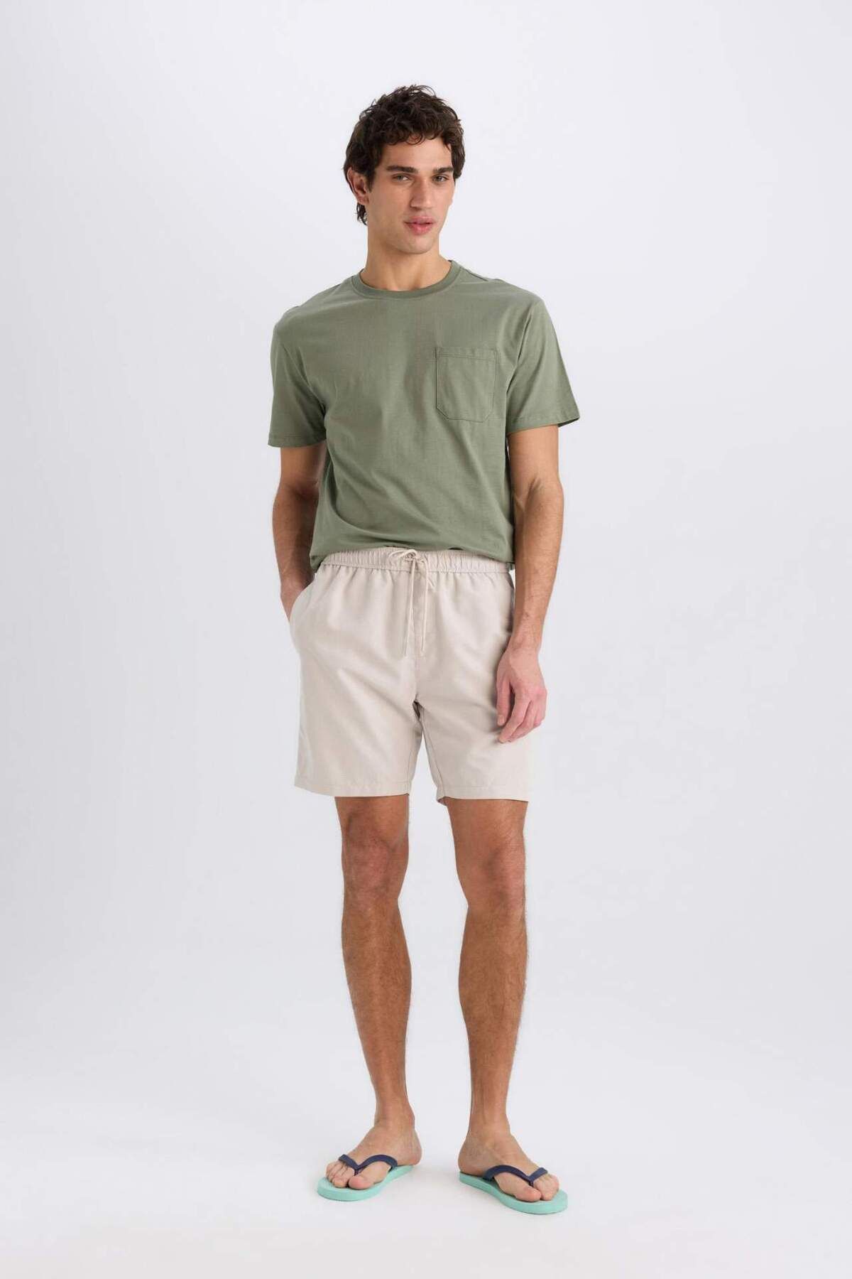 DeFacto-Mesh Lined Quick Dry Short Length Sea Shorts X2955Az25Hs 3