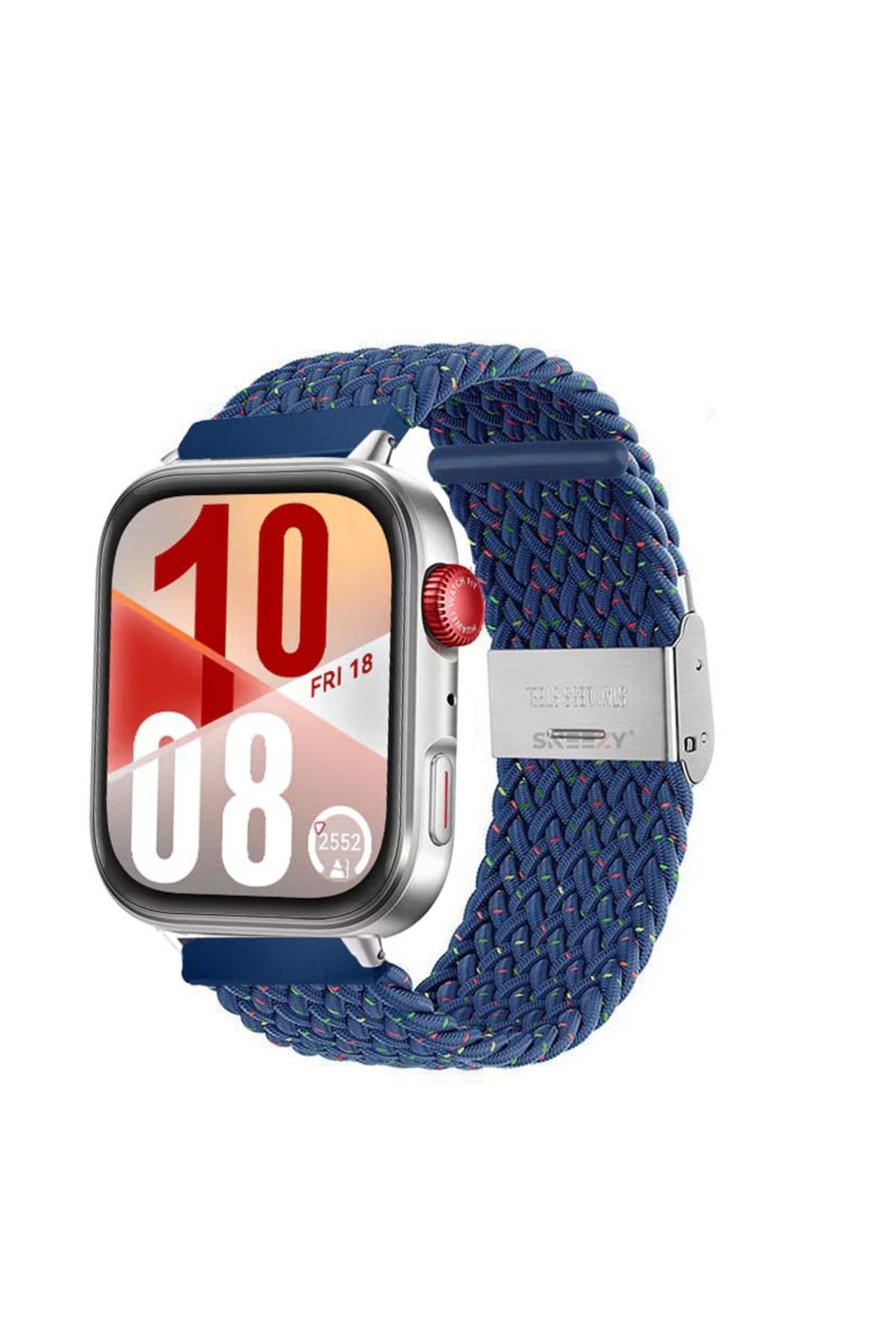 Sneezy Huawei Watch Fit 4 Fit 4 Pro İle Uyumlu Metal Klipsli Solo Fiberlink Yumuşak Kumaş Örgü Kordon
