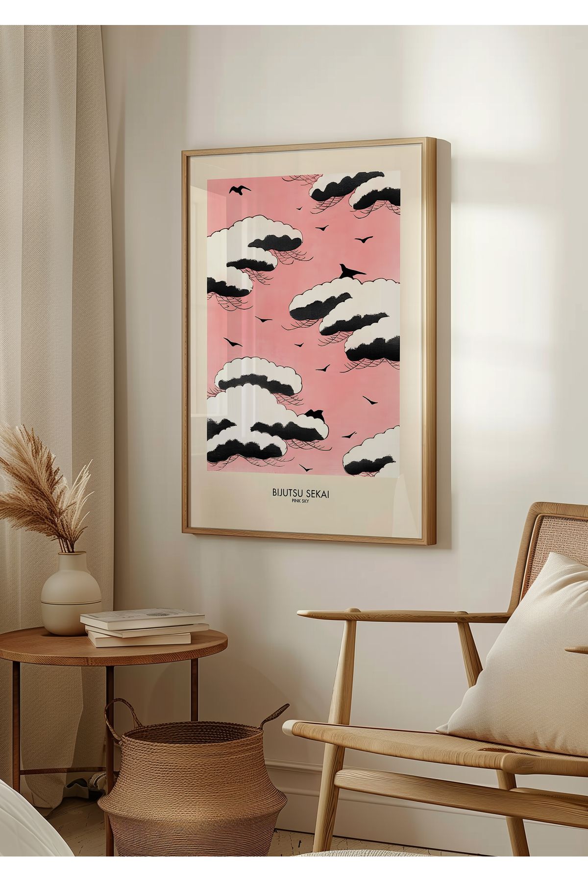 Home Bijutsu Sekai Pink Sky, Oturma Odası Dekoru, Salon Dekoru Çerçevesiz Poster