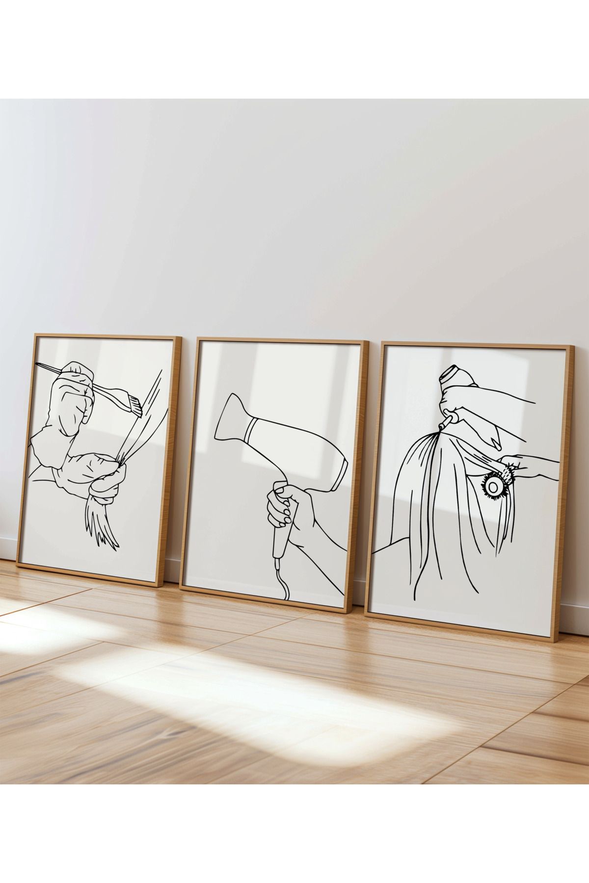 DES VU PRINT 3'lü Kuaför Güzellik Merkezi Temalı Çerçevesiz Poster