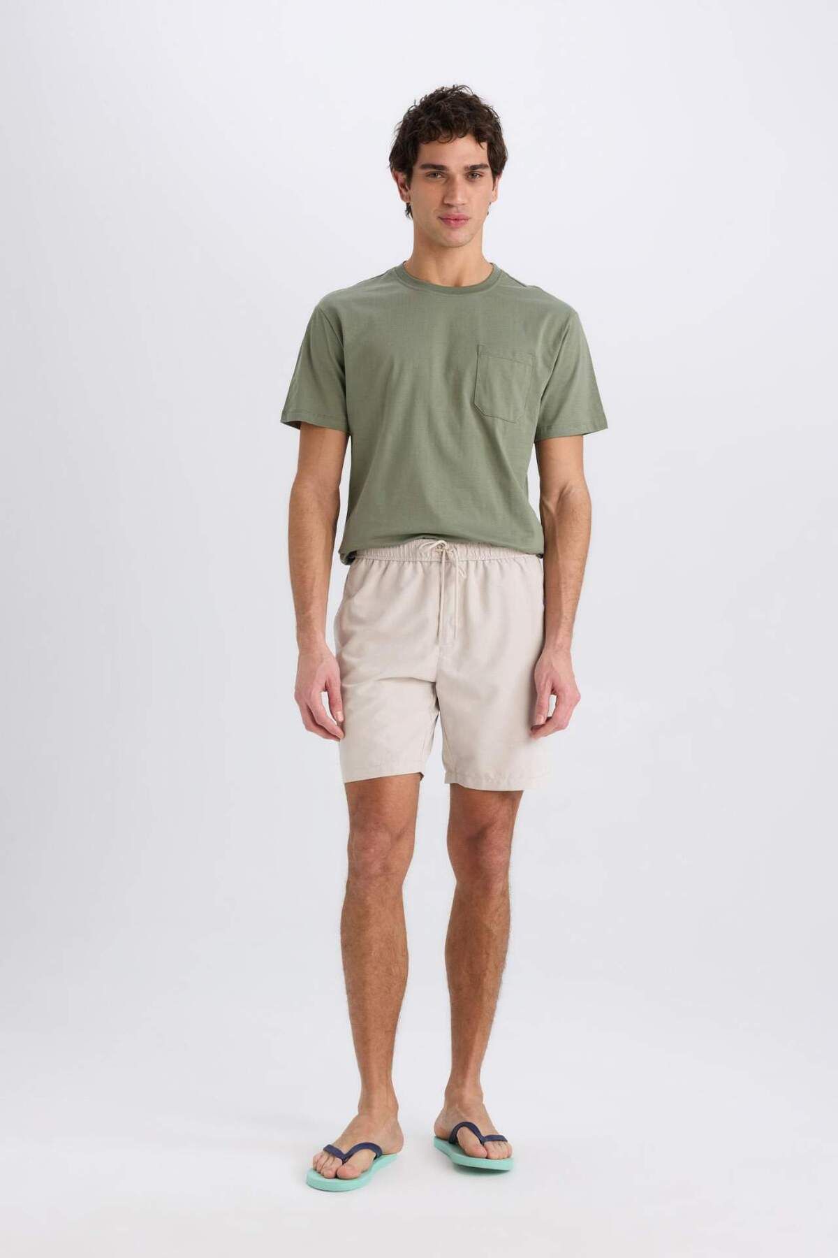 DeFacto-Mesh Lined Quick Dry Short Length Sea Shorts X2955Az25Hs 2
