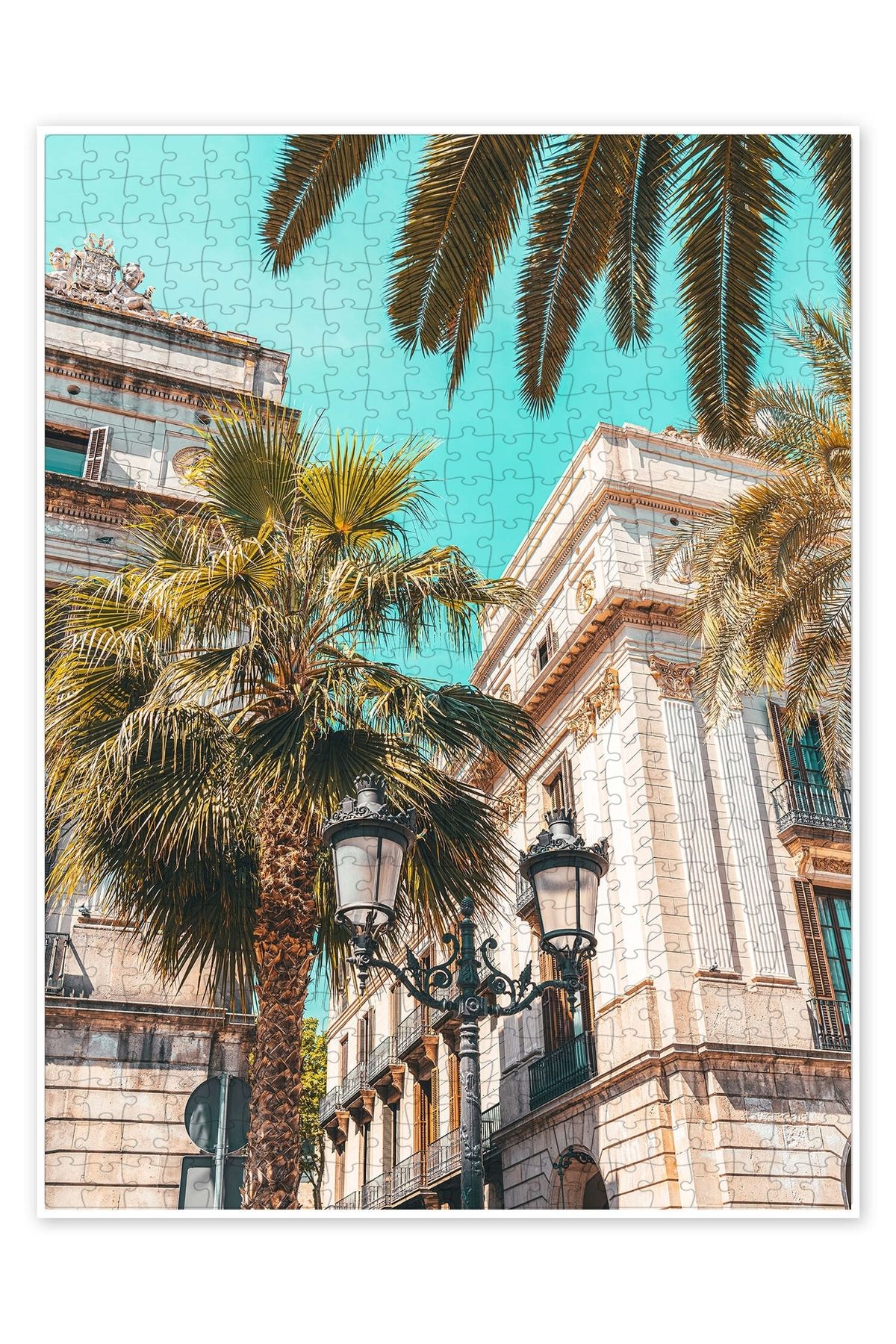 Jeronkarji Kraliyet Meydanı (Placa Reial veya Plaza Real) 500 Parça Puzzle Yapboz Şehir Manzara Temalı Hobilik