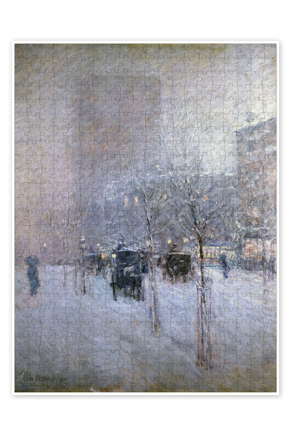 Jeronkarji Öğleden Sonra, New York, Kış 1900 500 Parça Puzzle Yapboz Şehir Manzara Temalı Hobilik