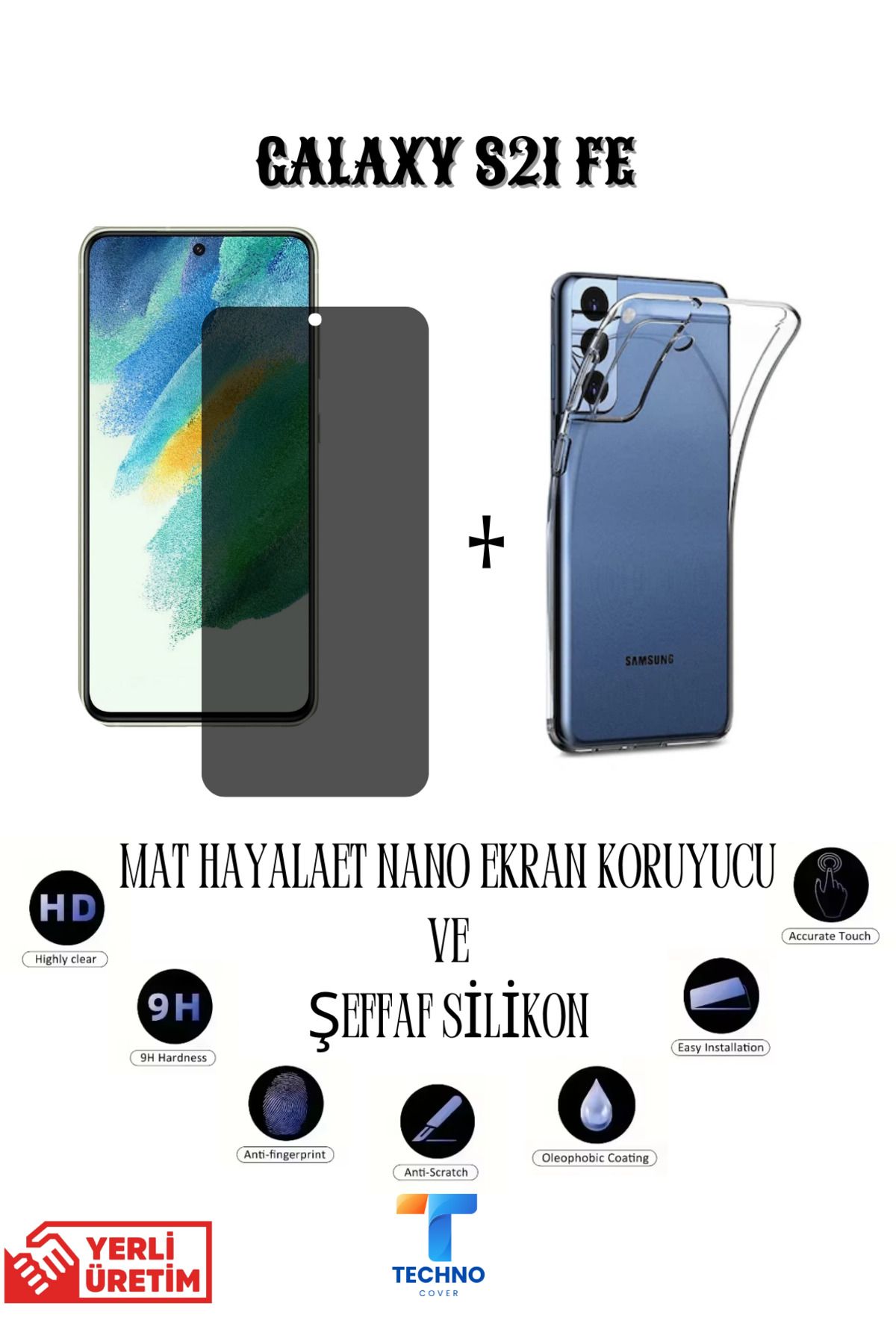 foxpower Samsung S21 Fe Mat Hayalet Nano Ekran Koruyucu Ve Şeffaf Kılıf 2li Avantajlı Paket