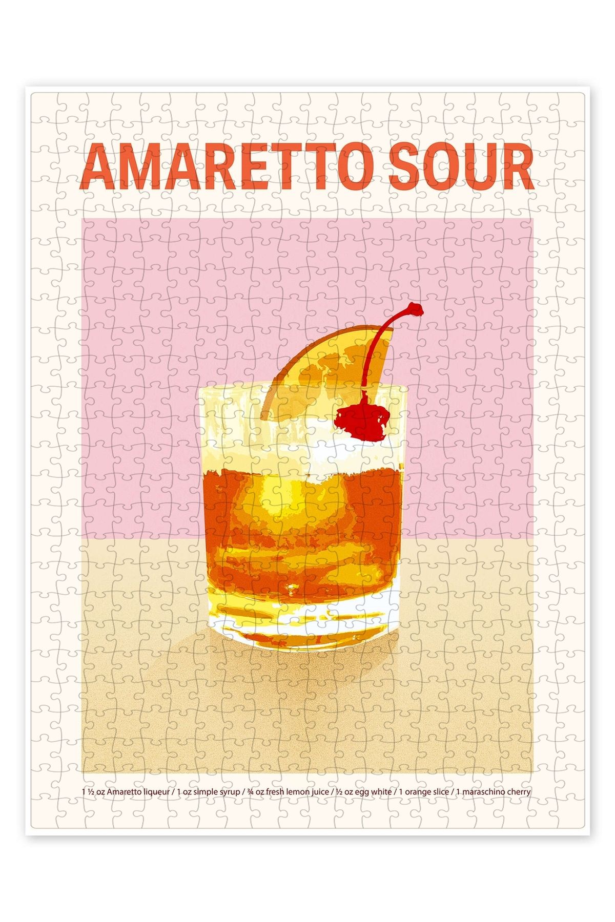 Jeronkarji Kokteyl Sergisi - Amaretto Ekşi 500 Parça Puzzle Yapboz Mutfak Temalı Yetişkinler için
