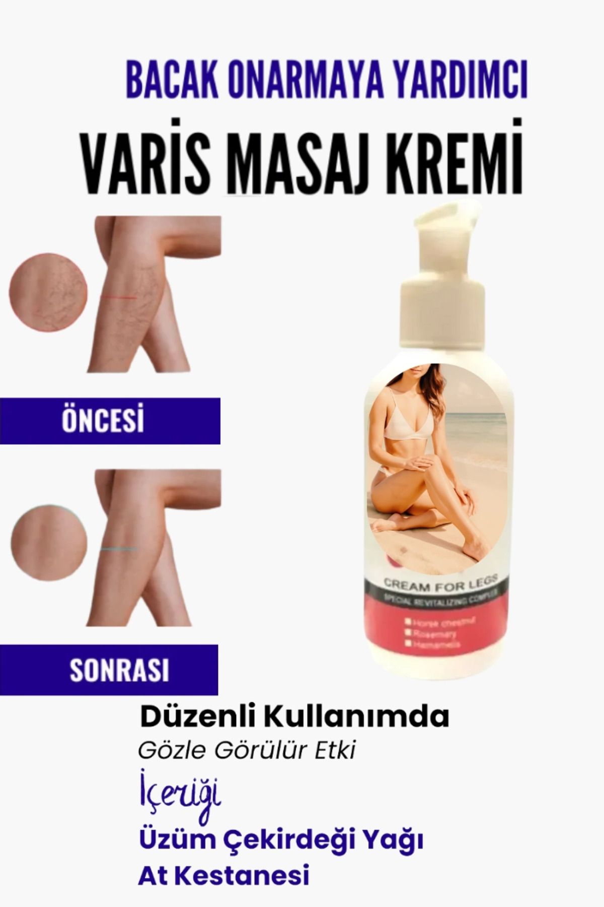 MT29 GİYİM Var.is Bölgesi Için Bacak Onarmaya Yardımcı Ve Besleyici Varison Masaj Kremi 100 ml