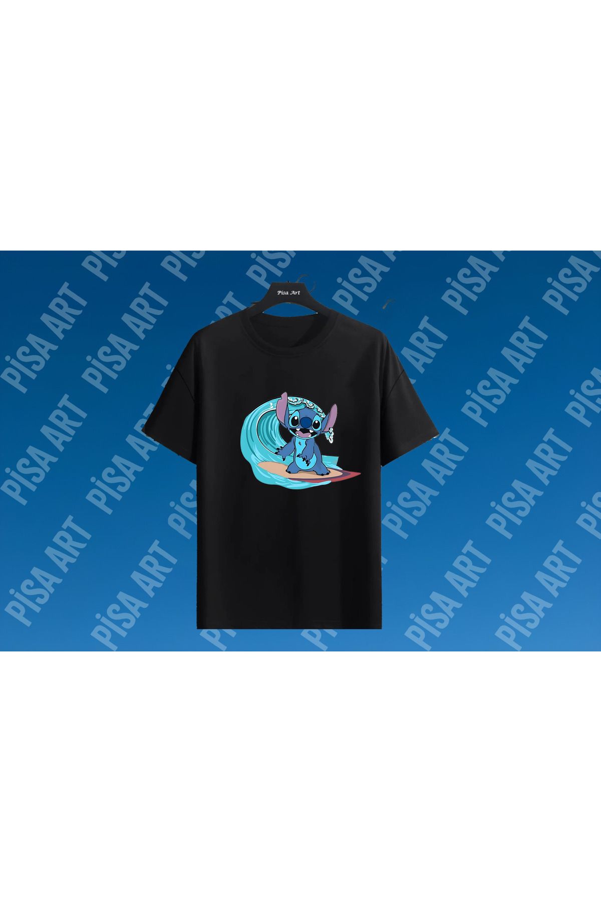 Pisa Art Stitch Sörf Özel Tasarım Unısex T-Shırt