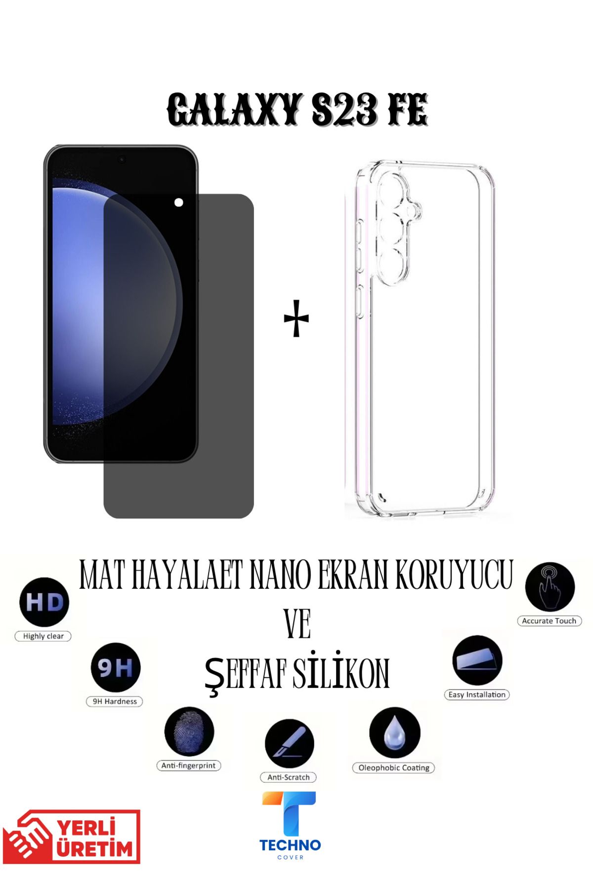 foxpower Samsung S23 Fe Mat Hayalet Nano Ekran Koruyucu Ve Şeffaf Kılıf 2li Avantajlı Paket