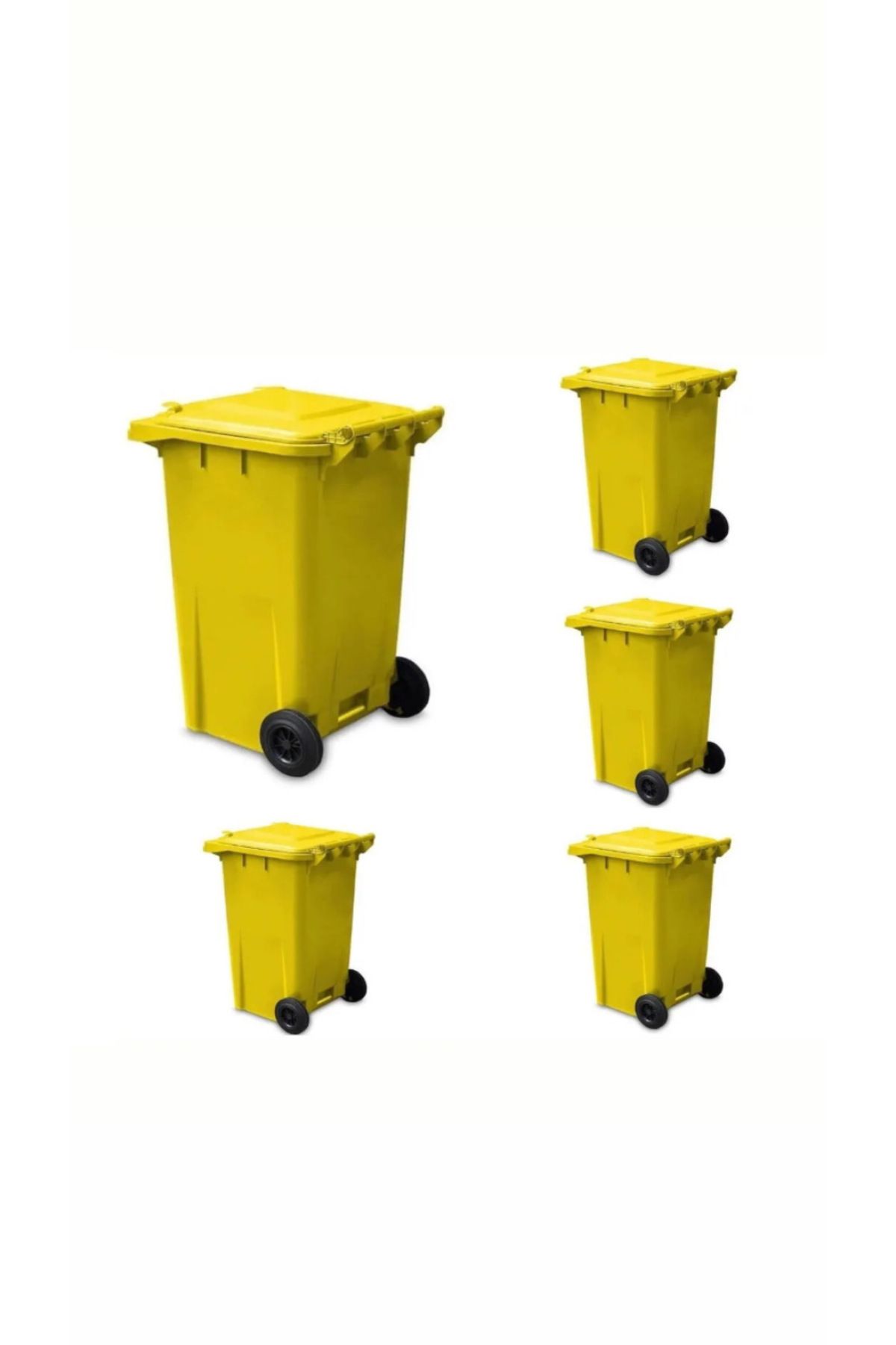 ELCY 240 LT 5 Adet Sarı Plastik Çöp Konteyneri Isıya Karşı Dayanıklı
