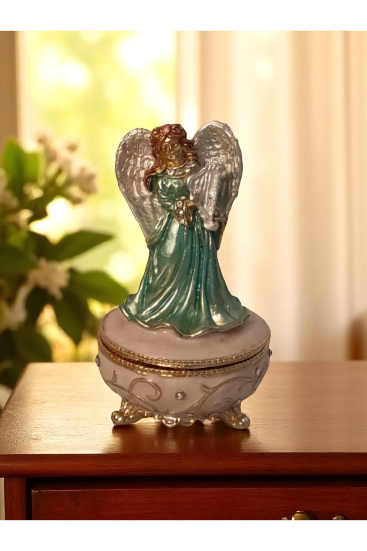 Land of Souvenir Zirkon Taşlı ve Metal Mıknatıs Kapaklı Melek Dekoratif Obje ve Biblo