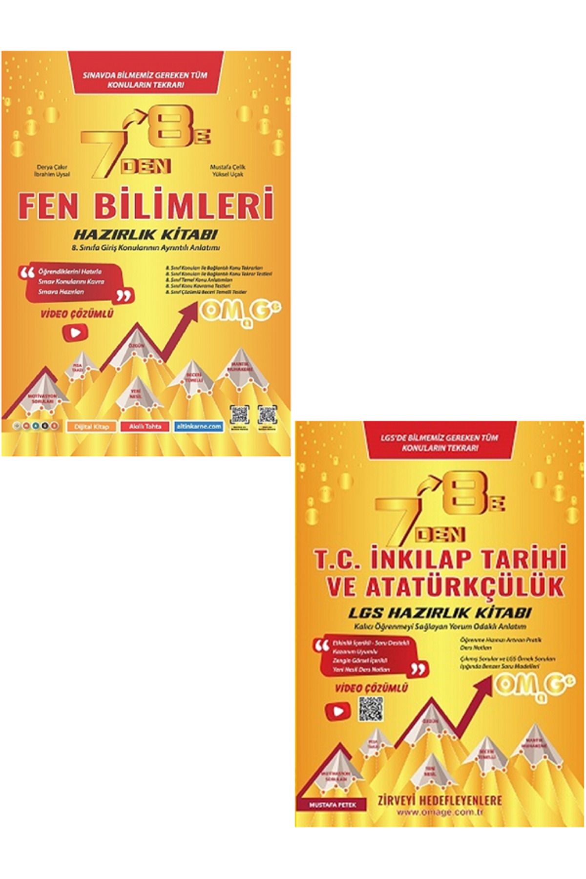 Efsane Yayınları Nartest Omega 7'den 8'e FEN BİLİMLERİ Hazırlık Kitabı + 7'den 8'e İNKILAP TARİHİ Hazılık Kitabı