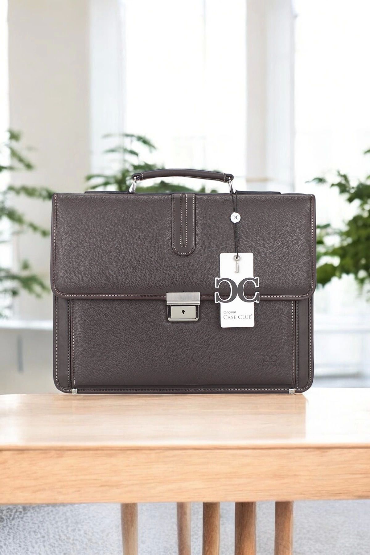 TB Terzi Bey Kahverengi Klasik Evrak Model Erkek 15.6 inç Laptop Çantası
