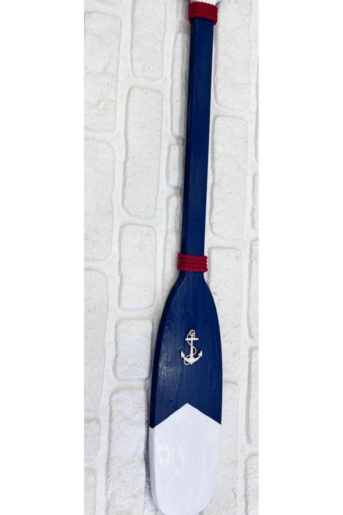 çıpacı Hediyelik Ahşap Denizci Balıkçı Kano Kürek Duvar Dekoru Koyu Mavi Çıpalı Çapalı94 cm