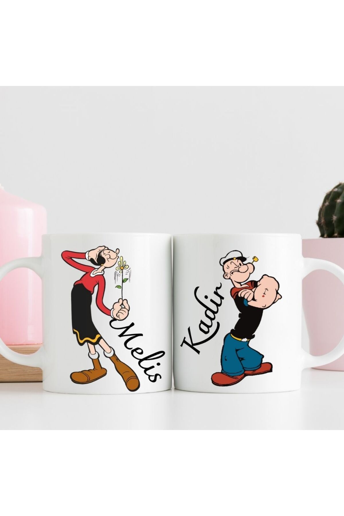gifttime Çiftlere Özel İkili Temel Reis Safinaz Tasarımlı Hediyelik Kupa Bardak