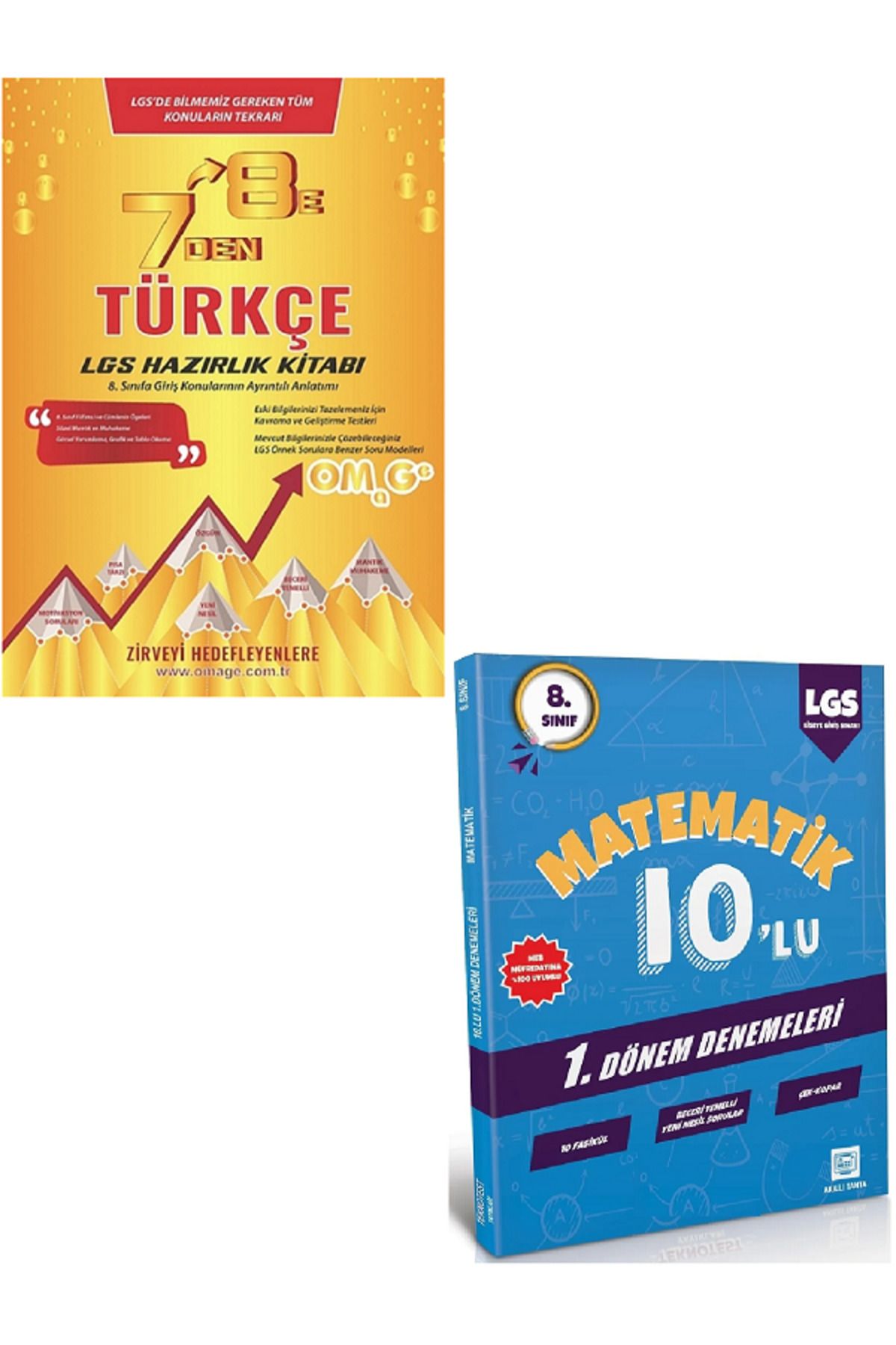 Efsane Yayınları Nartest Omega 7'den 8'e TÜRKÇE Hazılık Kitabı + 8.Sınıf 10'Lu Matematik Deneme / 2 KİTAP