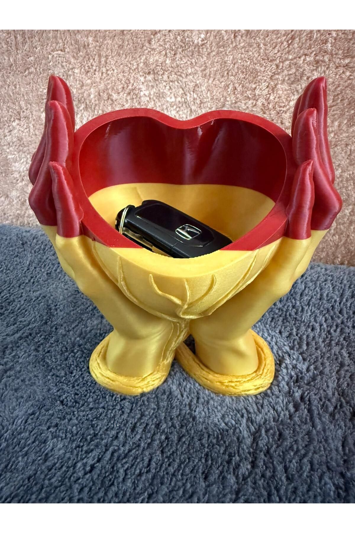 CETOYS 3D DEKORATİF AĞAÇ DESENLİ KALP ELLER VAZO VEYA KAPI GİRİŞİ ANAHTAR VE PARA KASESİ