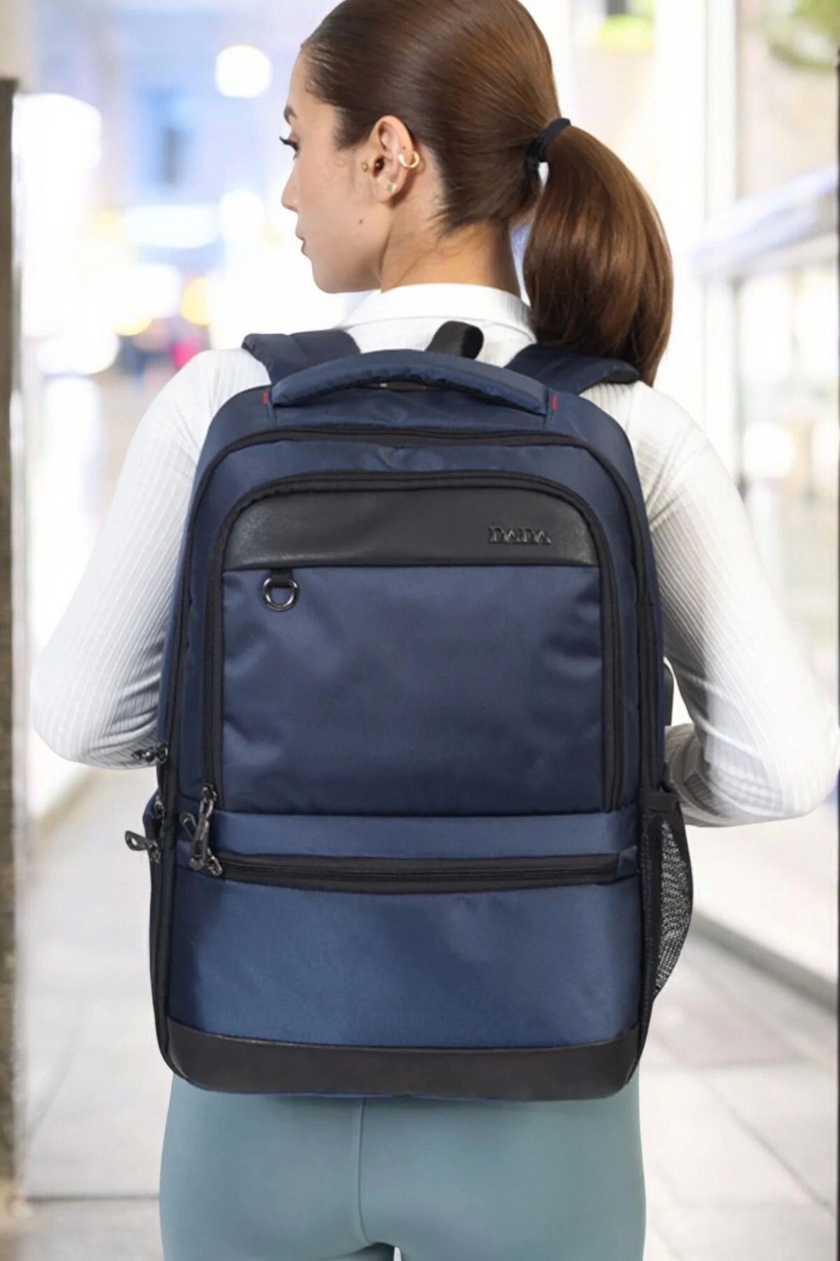 TB Terzi Bey Sportif Su Geçirmez 14-15,6 inç Lacivert Notebook Laptop Sırt Çantası