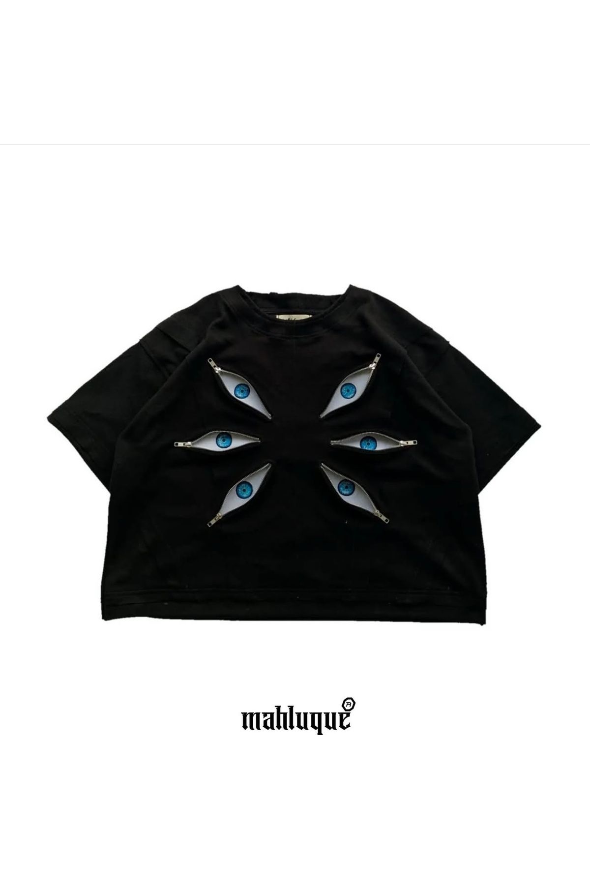 MOREJHN Tasarım Anime Gojo Jujutsu Fermuarlı T-Shirt