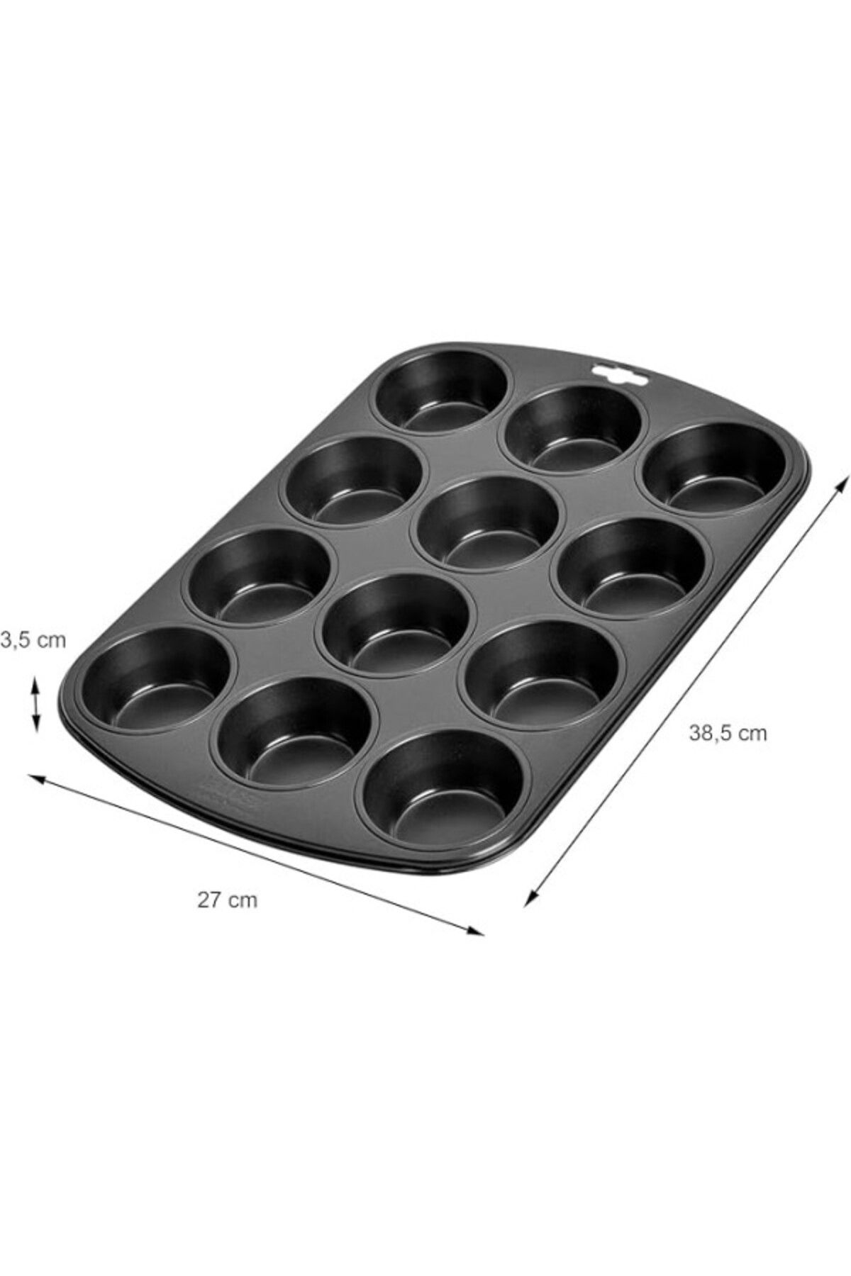 ShopZum Orret Home 12’Li Muffin Ve Cupcake Fırın Tepsisi – Yapışmaz Metal Kek Kalıbı, 12 Gözlü Muffin Kabı