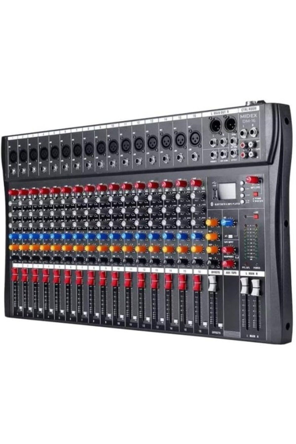 ShopZum Midex Mix Dm-16 Deck Mikser 16 Kanal Ses Mikseri (BLUETOOTH USB EFEKT)