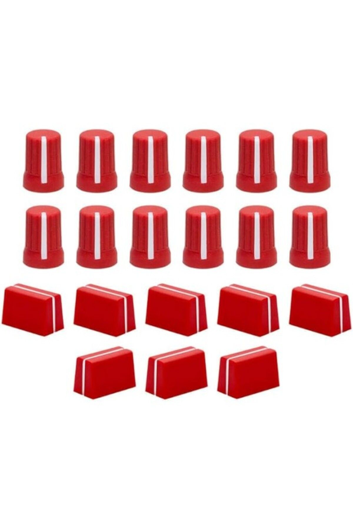 ShopZum Dj Techtools Chroma Caps Pro Pack (Red) | Chroma Caps Pro Paketi: 12X 90º Super Knobs, 5X Fader Pro
