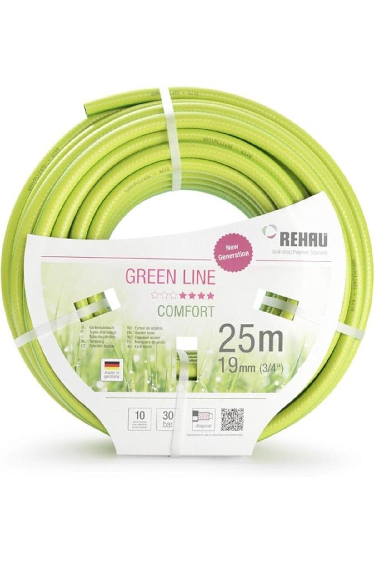 ShopZum Rehau Green Line Bahçe Hortumu 3/4 İnç 25 M: Parlak Yeşil, Esnek + Basınca Dayanıklı + Şeklini Koru