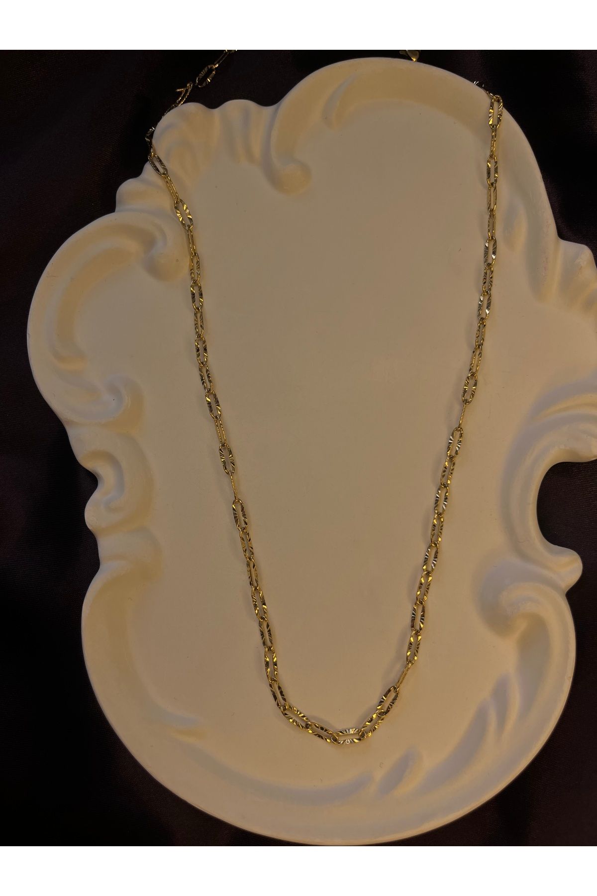 HNG JEWELRY UNISEX GOLD RENK ÇELİK YALDIZLI ZİNCİR KOLYE