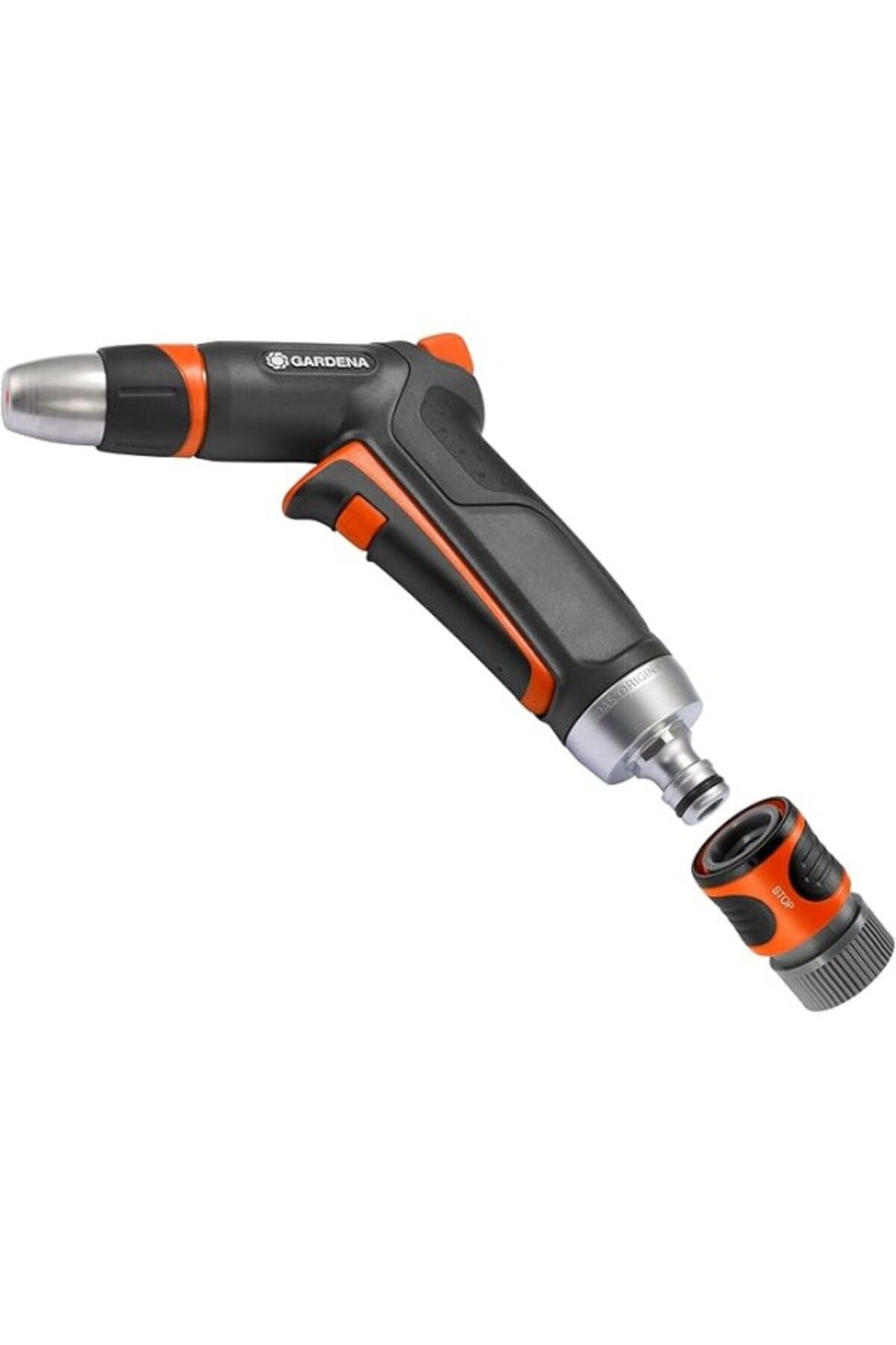 ShopZum Gardena Metal Nozul - Donmaya Dayanıklı - (Değişken Püskürtme Desenleri) + Su Durdurucu, 3815M-Fp