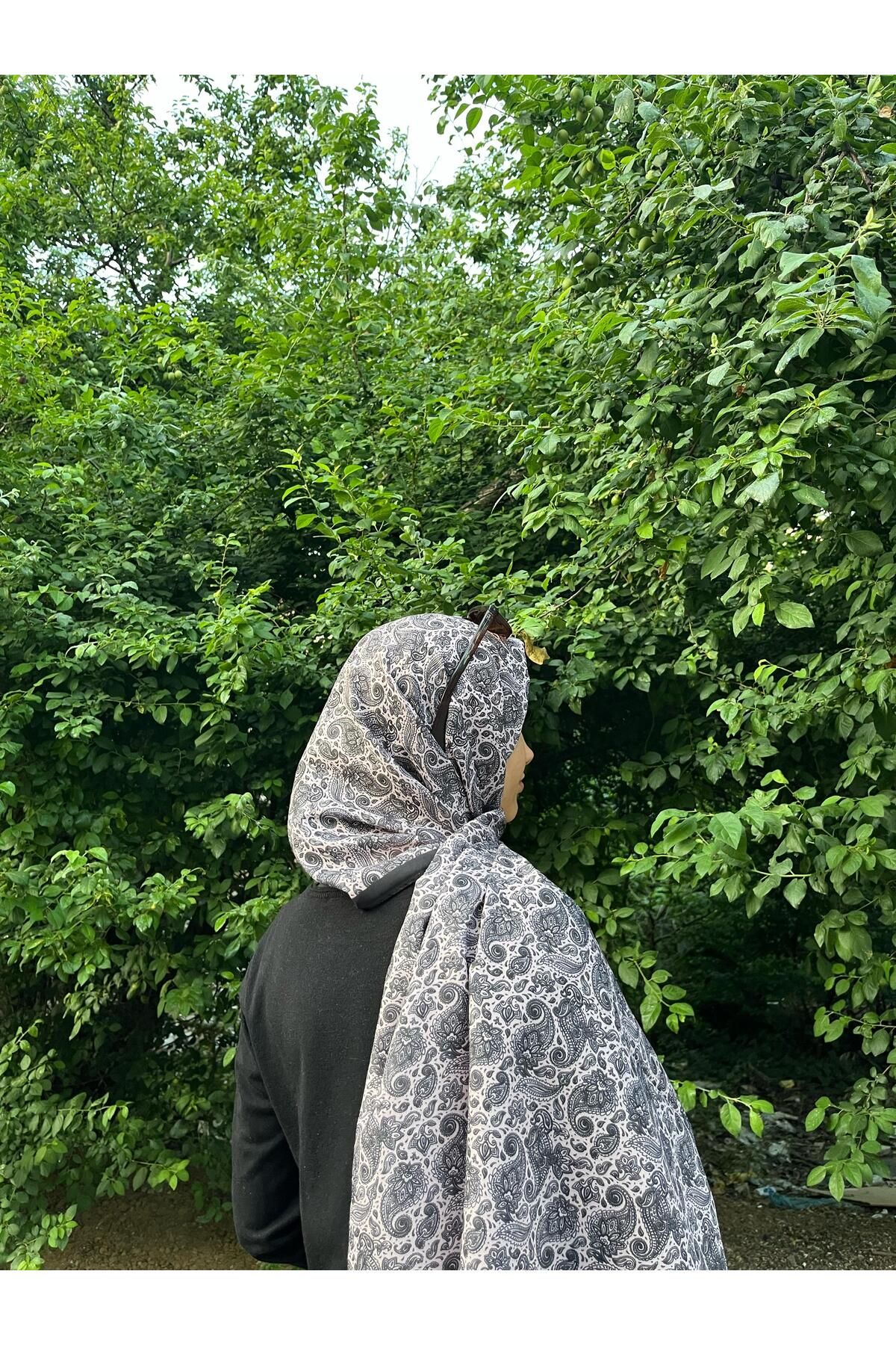 BOUTİCON Kokulu Etnik Desen Siyah Soft Şal 75x180