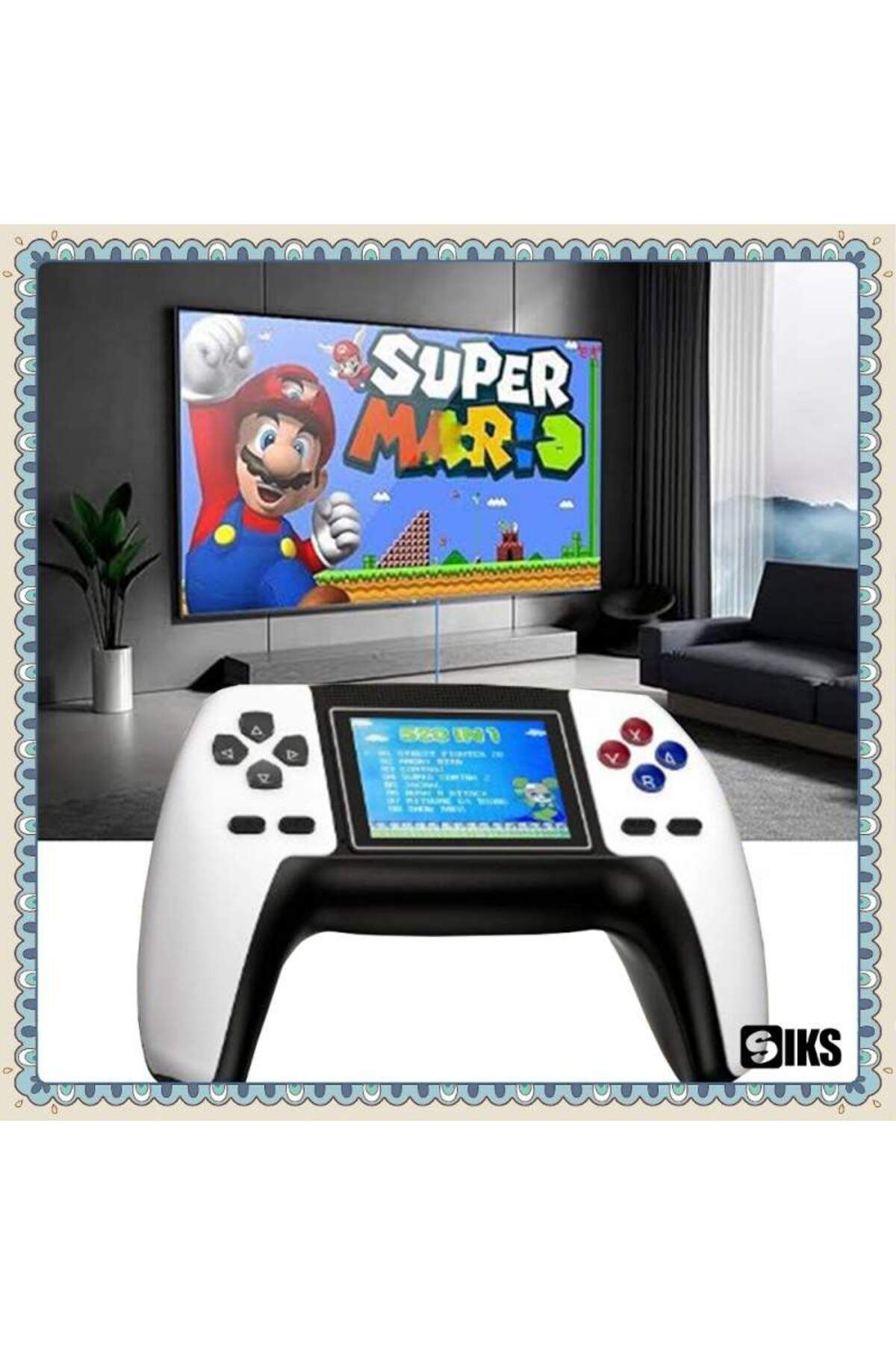 SIKS-P5 Video Game Console, Portable, 520 Retro Games, 320x240 Resolution Display, AV Output 2