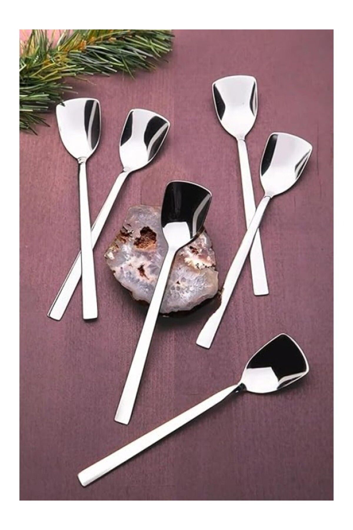 ShopZum Kt Home Dondurma Kaşığı Paslanmaz Çelik Lüx Dondurma Ve Tatlı Kaşığı Seti 6&Apos;Lı (6 Adet) Sufle