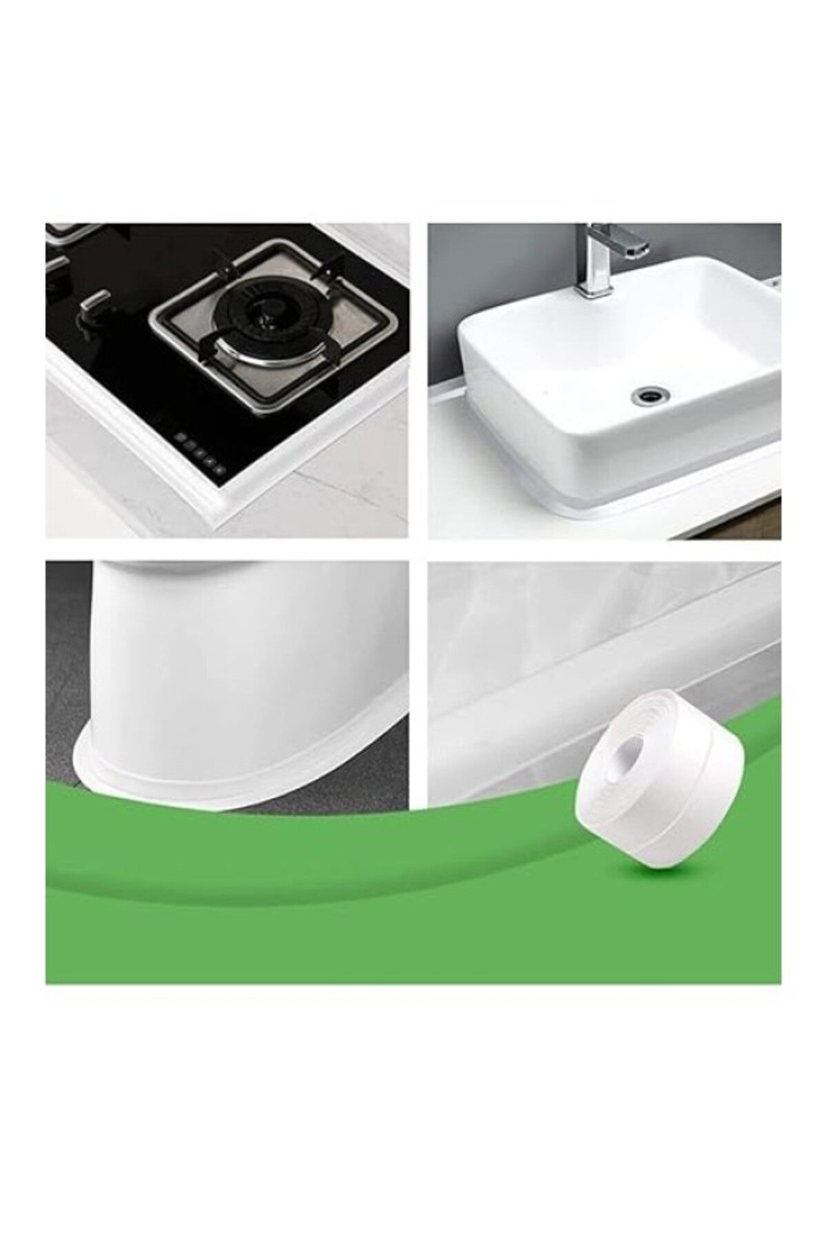 ShopZum Ankanorm Sızdırmazlık Bandı Lavabo Bantı Banyo Mutfak Lavabo Küvet Duş Teknesi Su Geçirmez Kenar