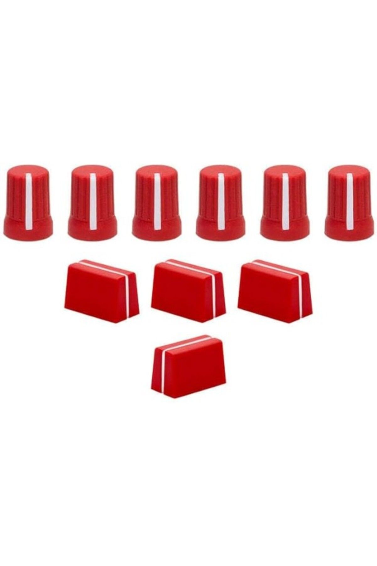 ShopZum Dj Techtools Chroma Caps Lite Pack (Red) | Chroma Caps Lite Paketi: 6X Super Knobs, 3X Fader Pro, 1