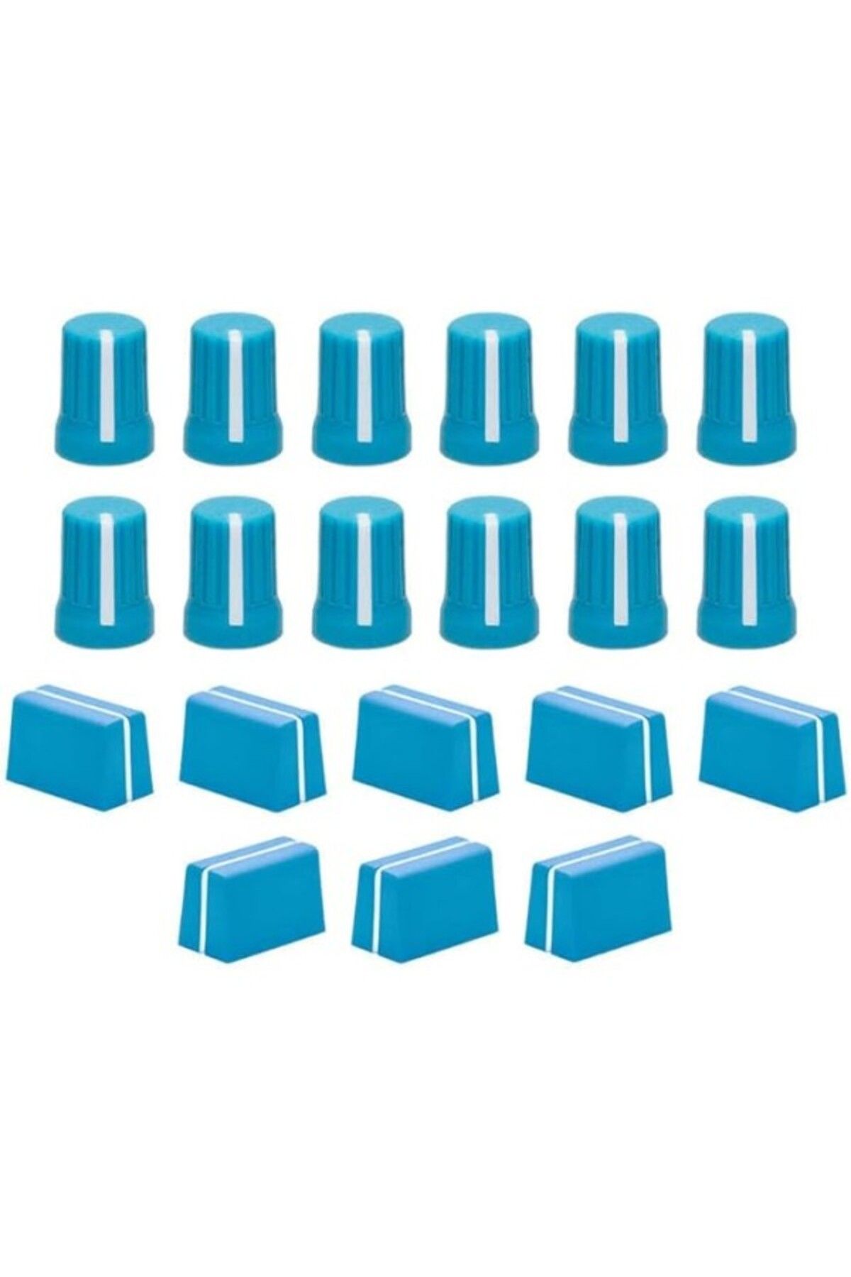 ShopZum Dj Techtools Chroma Caps Pro Pack (Blue) | Chroma Caps Pro Paketi: 12X 90º Super Knobs, 5X Fader