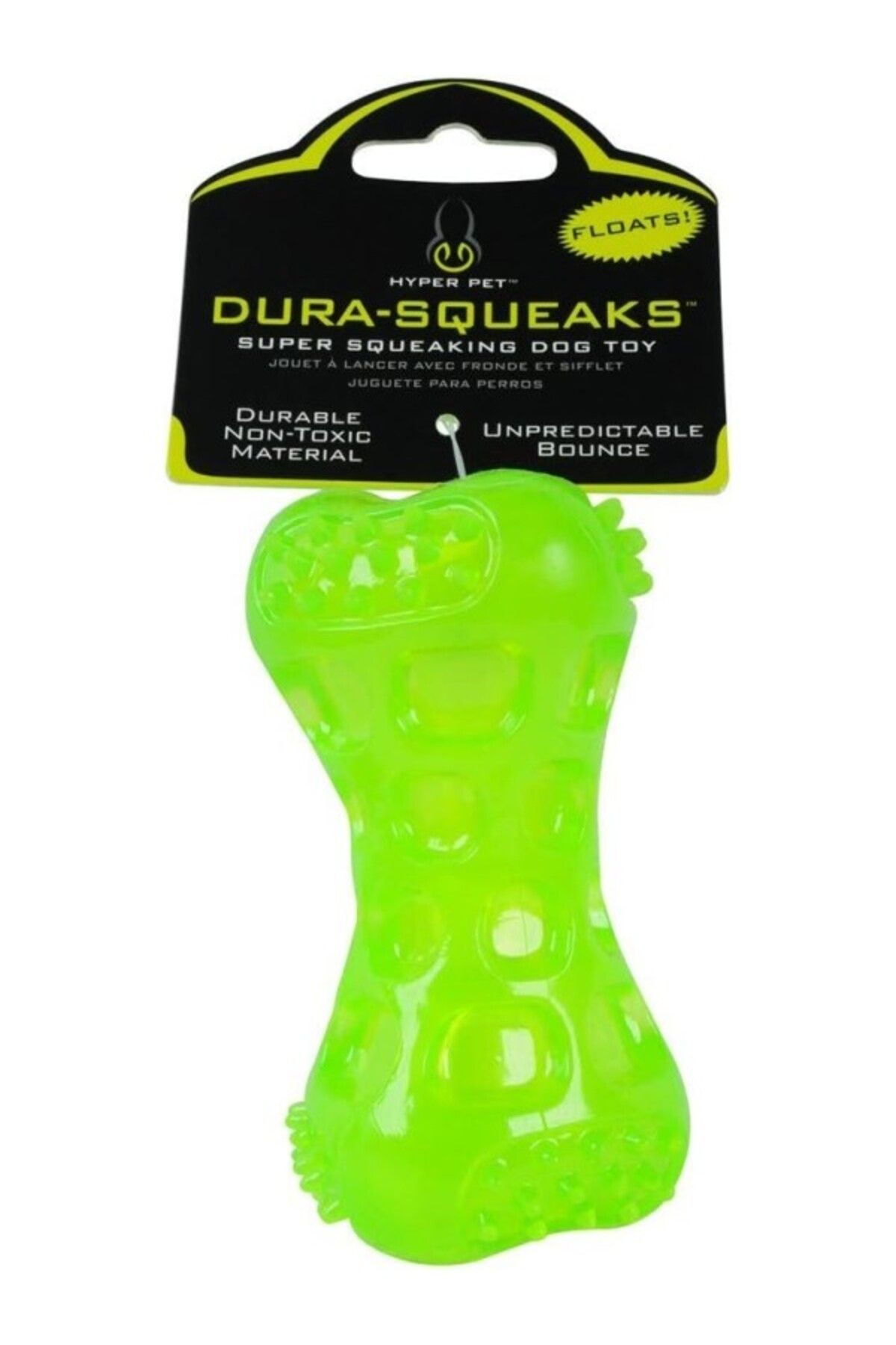 ShopZum Hyper Pet Dura Squeaks Dayanıklı Köpek Kemiği – Güvenli Tpr Malzeme – Gıcırtılı Ve Su Üstünde Yüzen