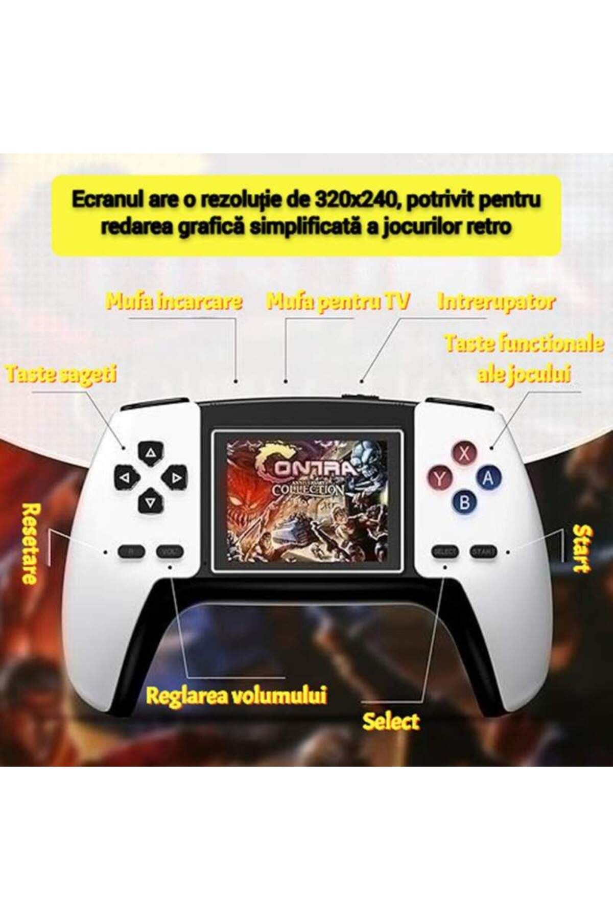 SIKS-P5 Video Game Console, Portable, 520 Retro Games, 320x240 Resolution Display, AV Output 3