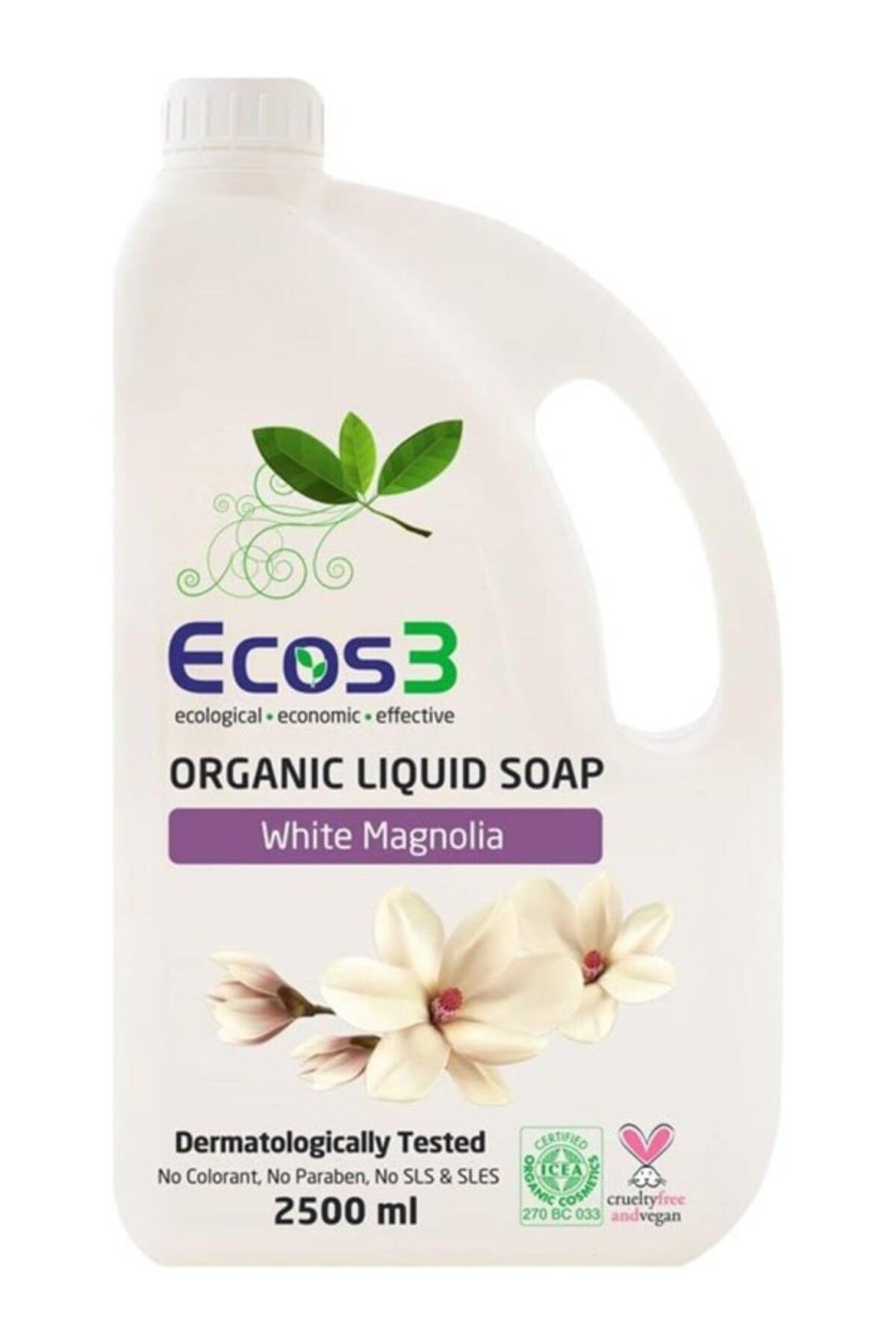 ShopZum Organik Beyaz Manolya Özlü Parabensiz Sıvı Sabun (1 X 2500 Ml)