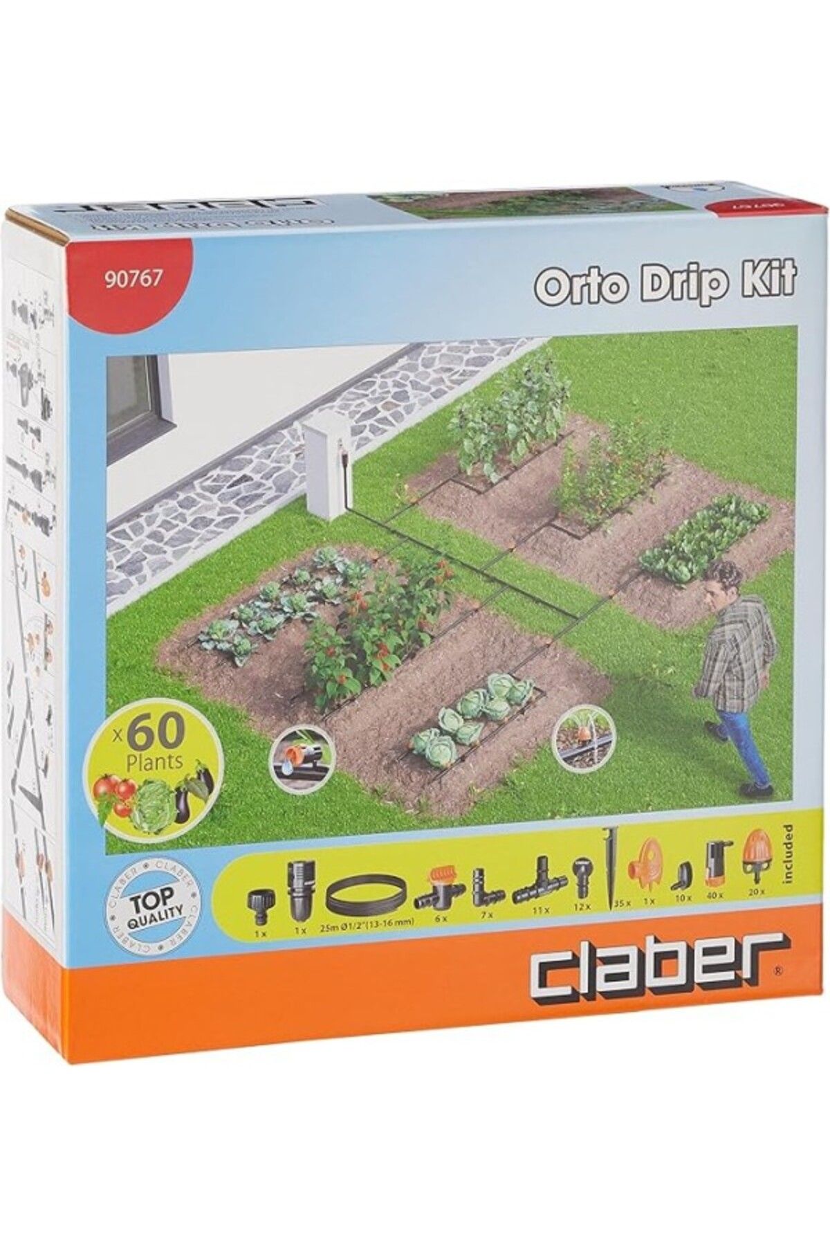 ShopZum Claber 90767 Orto Drıp Kıt Damlama Sulama Sistemi Kiti- 25 Metre
