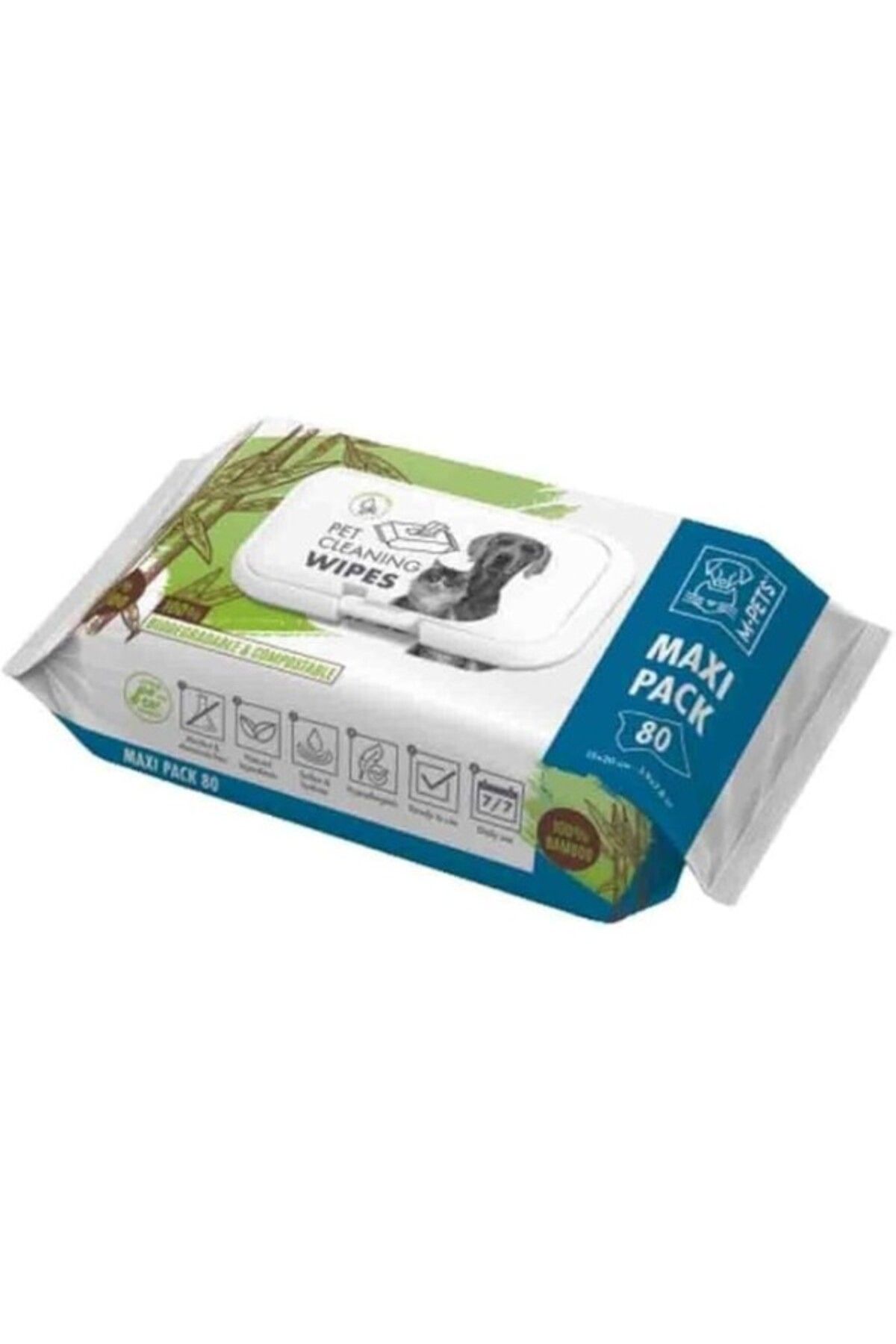 ShopZum M-pets Bamboo Kedi Köpekler Için Temizlik Mendili 80&amp;apos;li