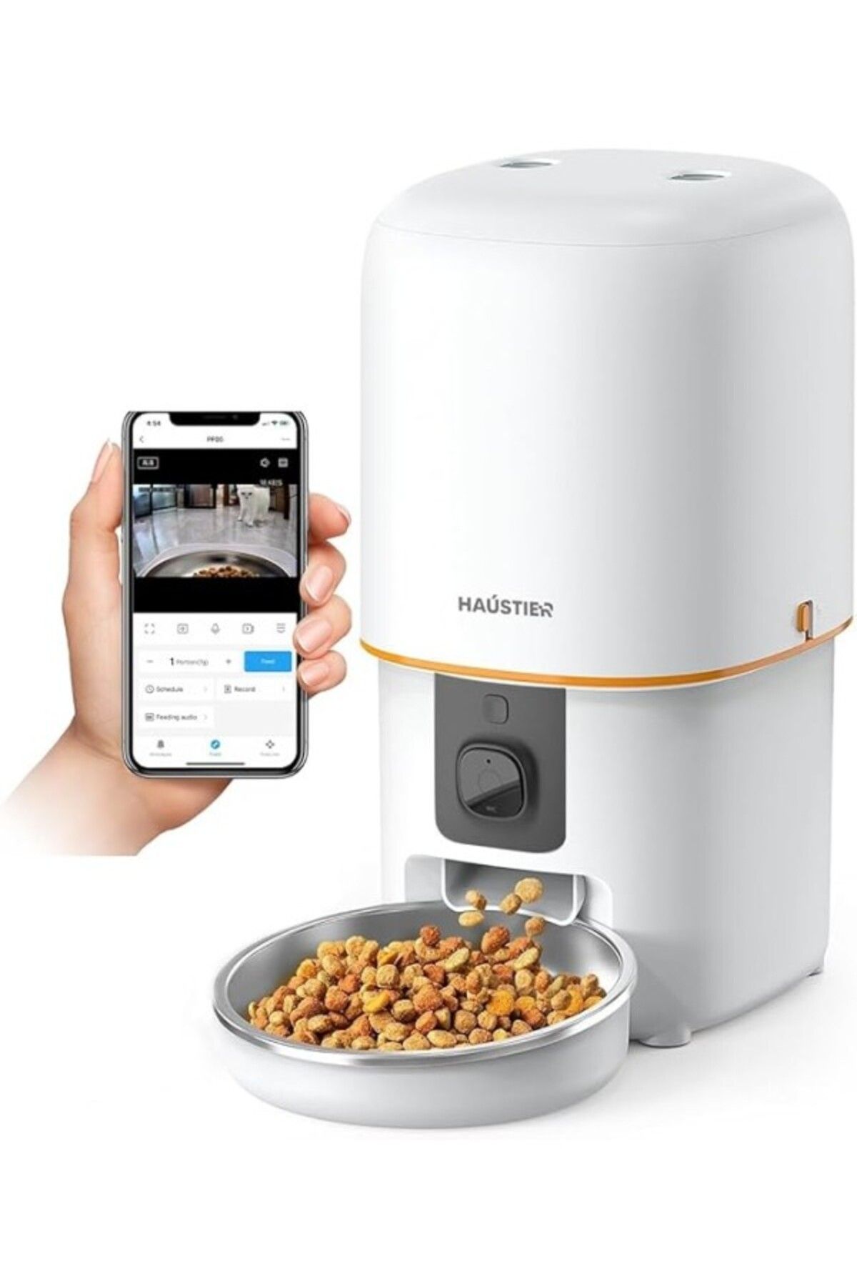 ShopZum Haustier Pf05 Kameralı 1080p Fhd Gece Görüş Akıllı Otomatik Kedi Mama Kabı, Tuya App-wifi Uzaktan