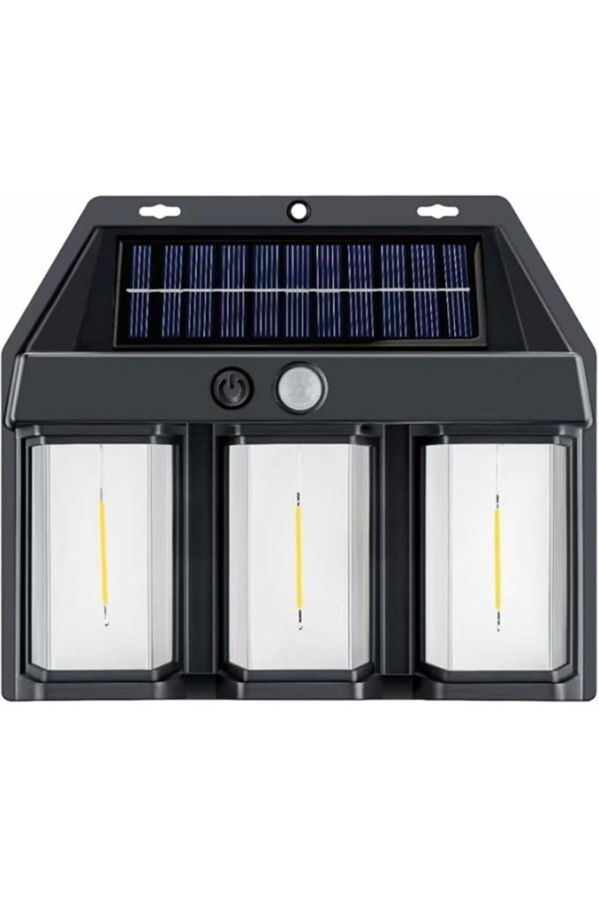 ShopZum Wellhise 618-3 Üçlü Solar Rustik Duvar Apliği Güneş Enerjili Sensörlü Solar Aplik