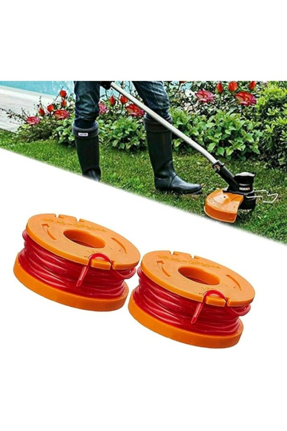 ShopZum Worx Wa0004.1 1.65mm 3m Duble Helix Spiral Burgulu 2’li Yedek Misina