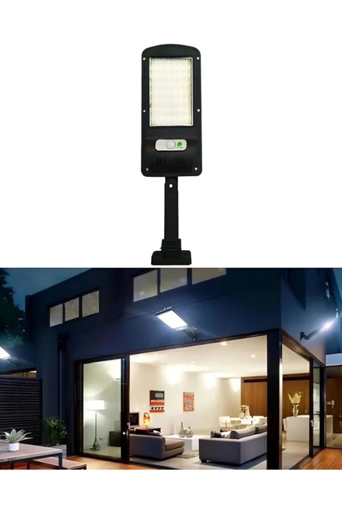 ShopZum Forlife Solar Güneş Enerjili Sokak Aydınlatması 60W Beyaz Led Işık 3200-6500K Fener Led Duvar