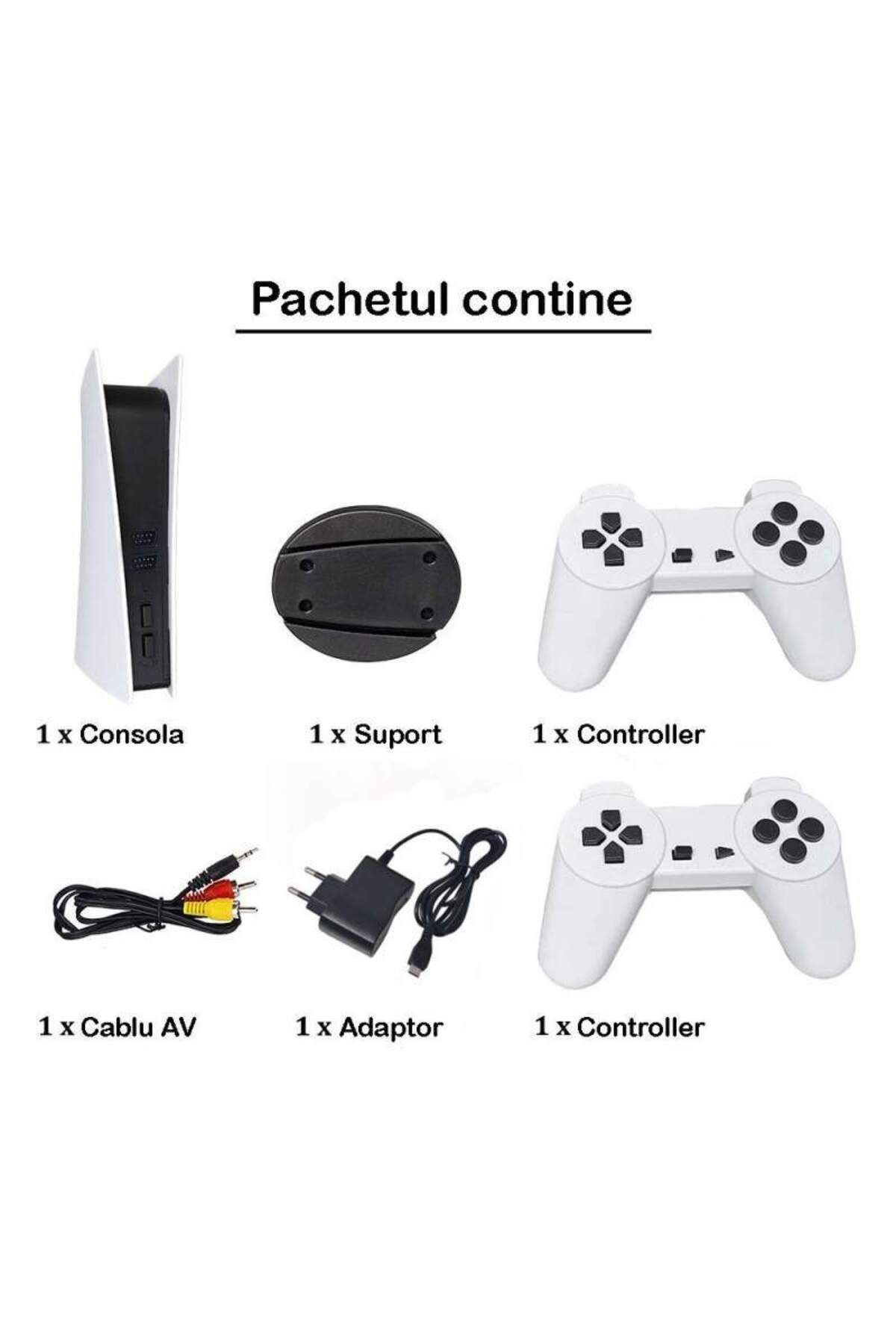 SIKS-GS5 Wireless Retro Video Game Console, 2 x Wireless Controller, Super 8 BIT Game, Black/White 5