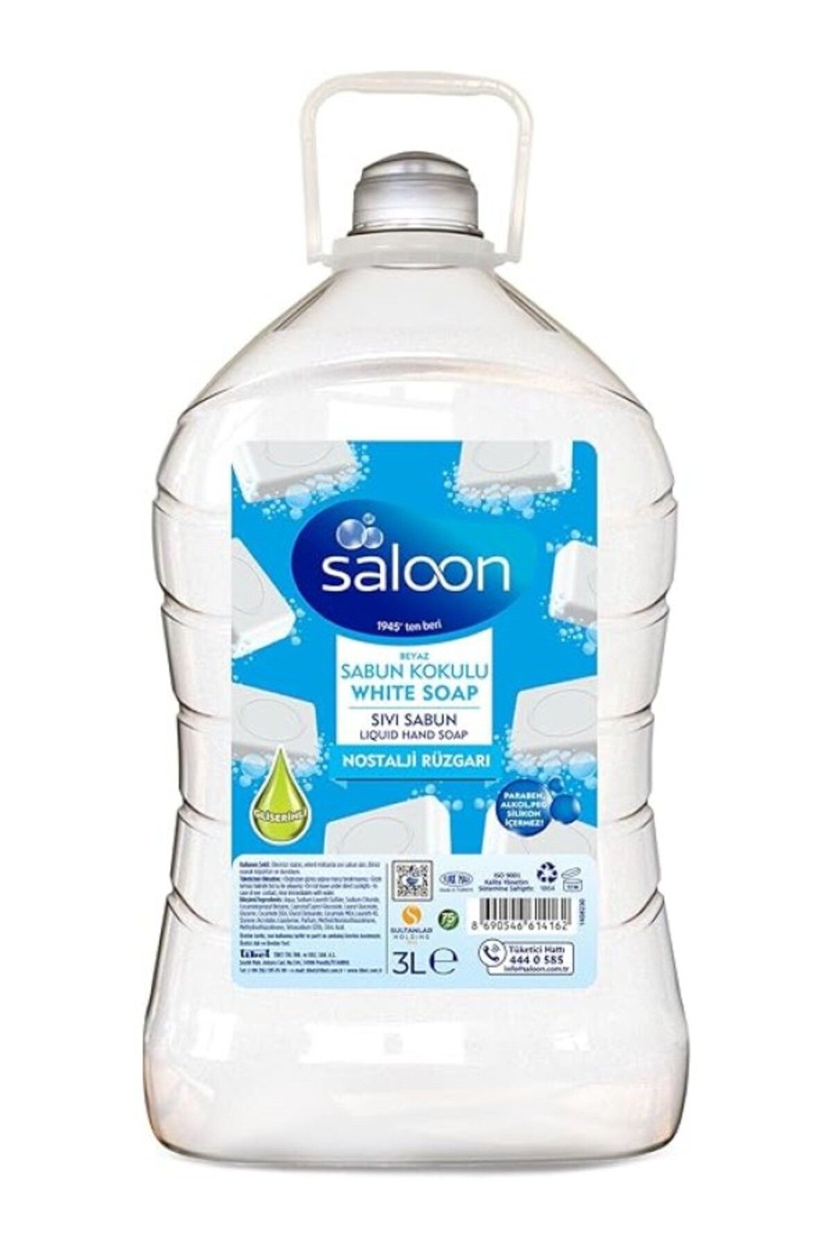 ShopZum Saloon Sivi Sabun Beyaz Sabun Kokulu 3 L