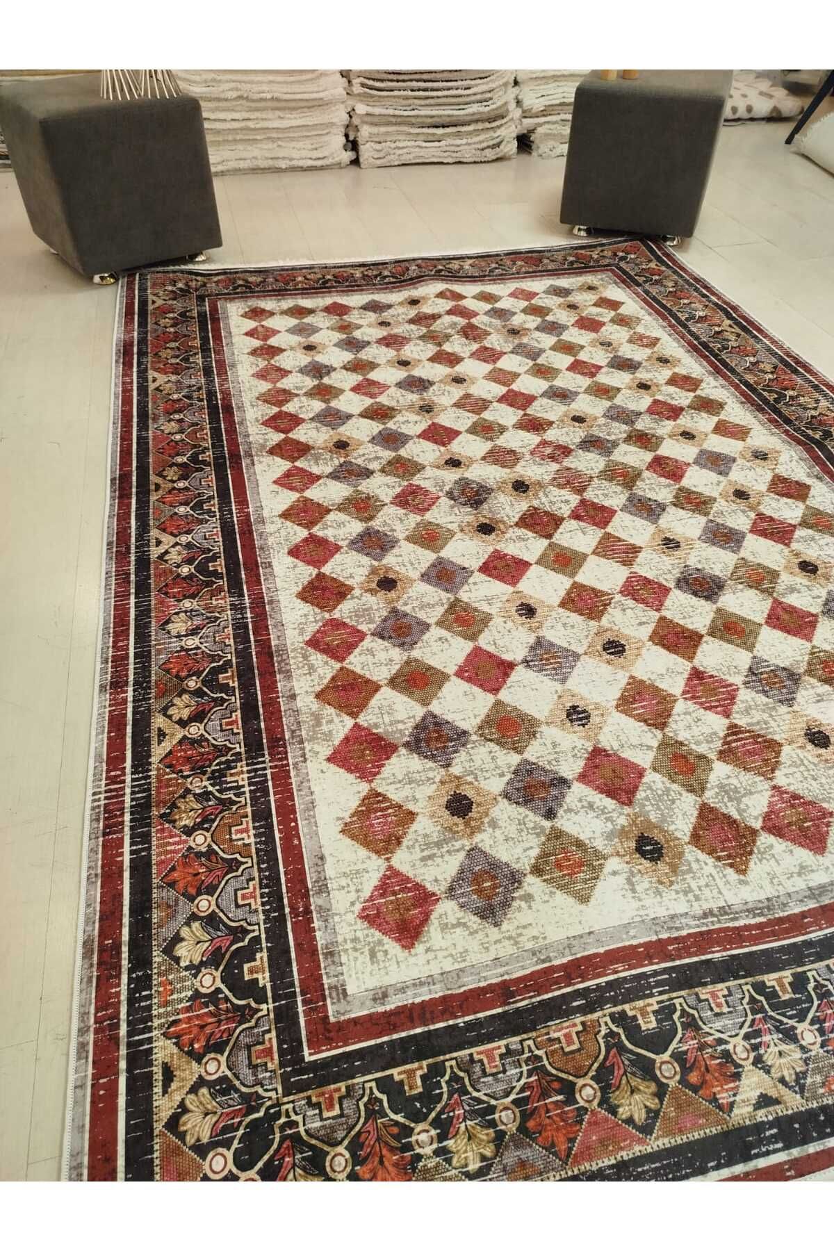 Home Dijital Baskılı Halı Modern Desen Kaymaz Taban Makinede Yıkanabilir Salon Mutfak Halısı